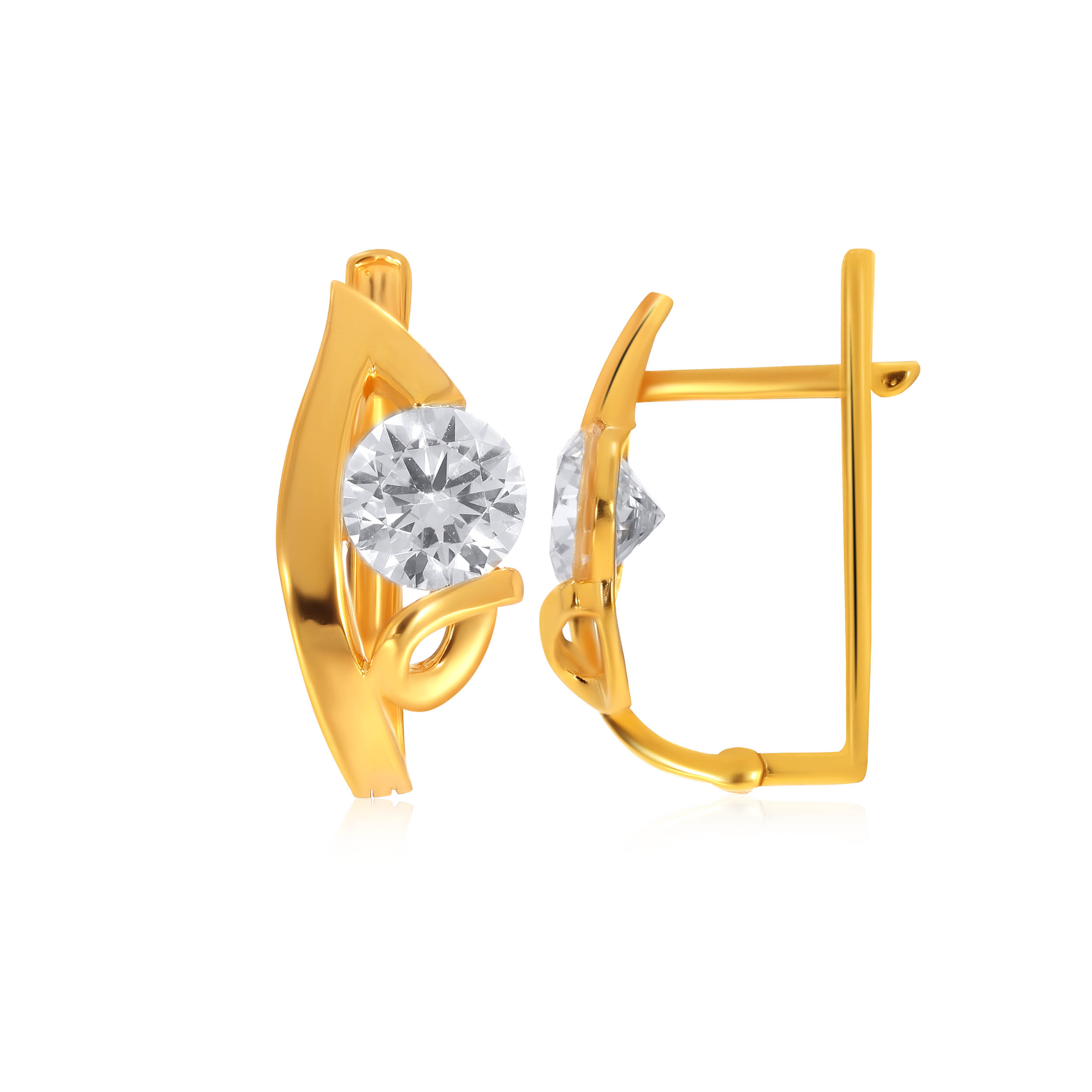 Elegant Bud Gold Hoop Earrings - Senco Gold and Diamonds