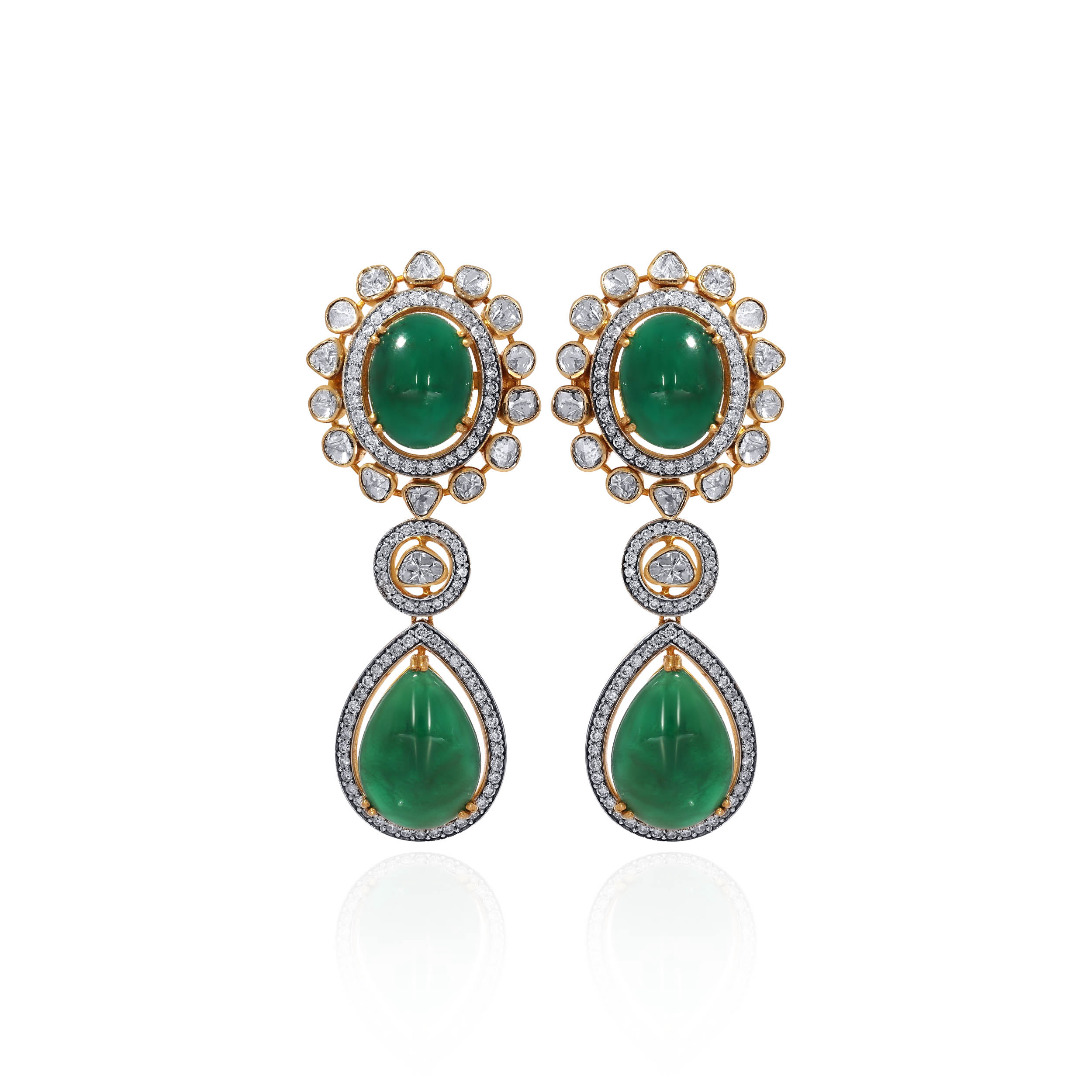 Verdant Resplendence Diamond Drop Earrings - Senco Gold and Diamonds