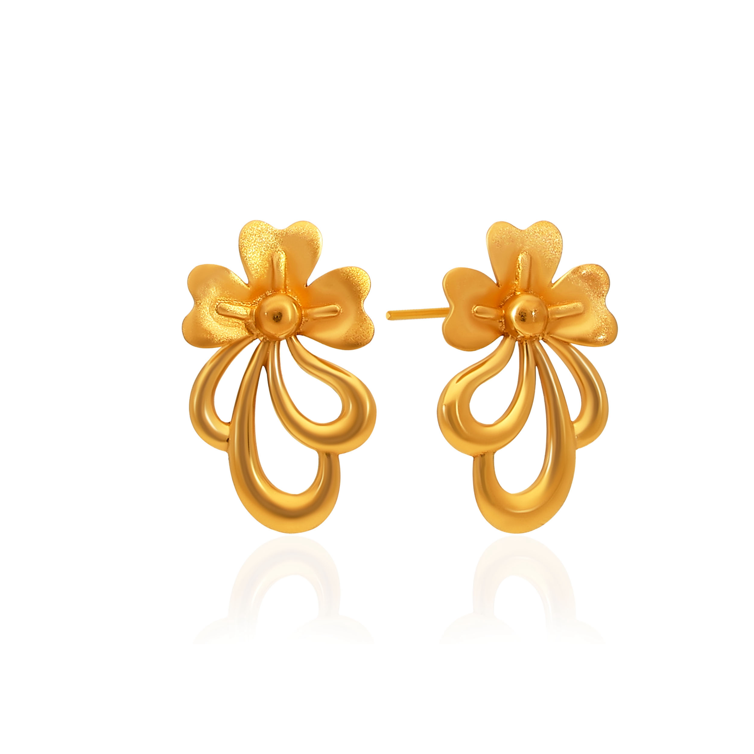 First Bloom Gold Studs - Senco Gold and Diamonds