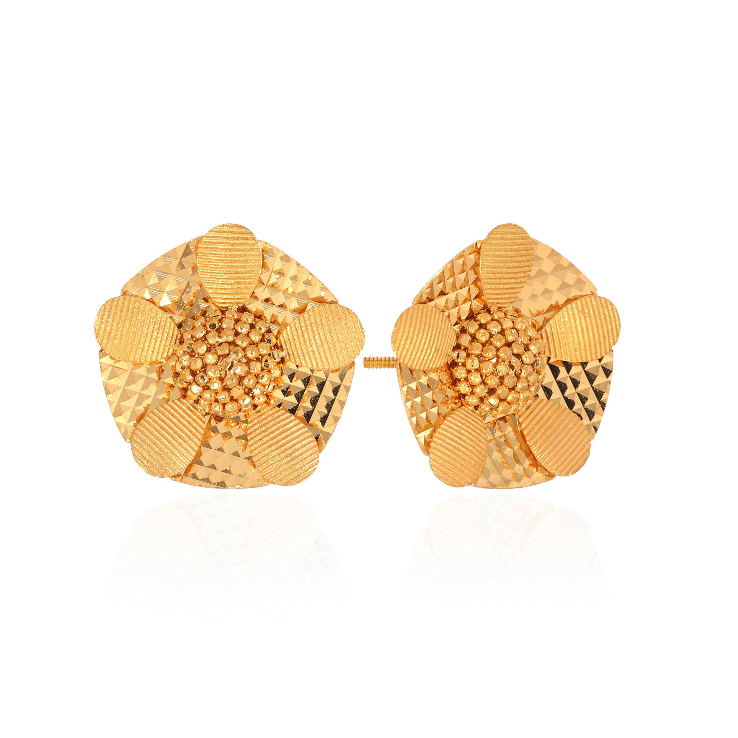 Precious Bloom Gold Studs - Senco Gold and Diamonds