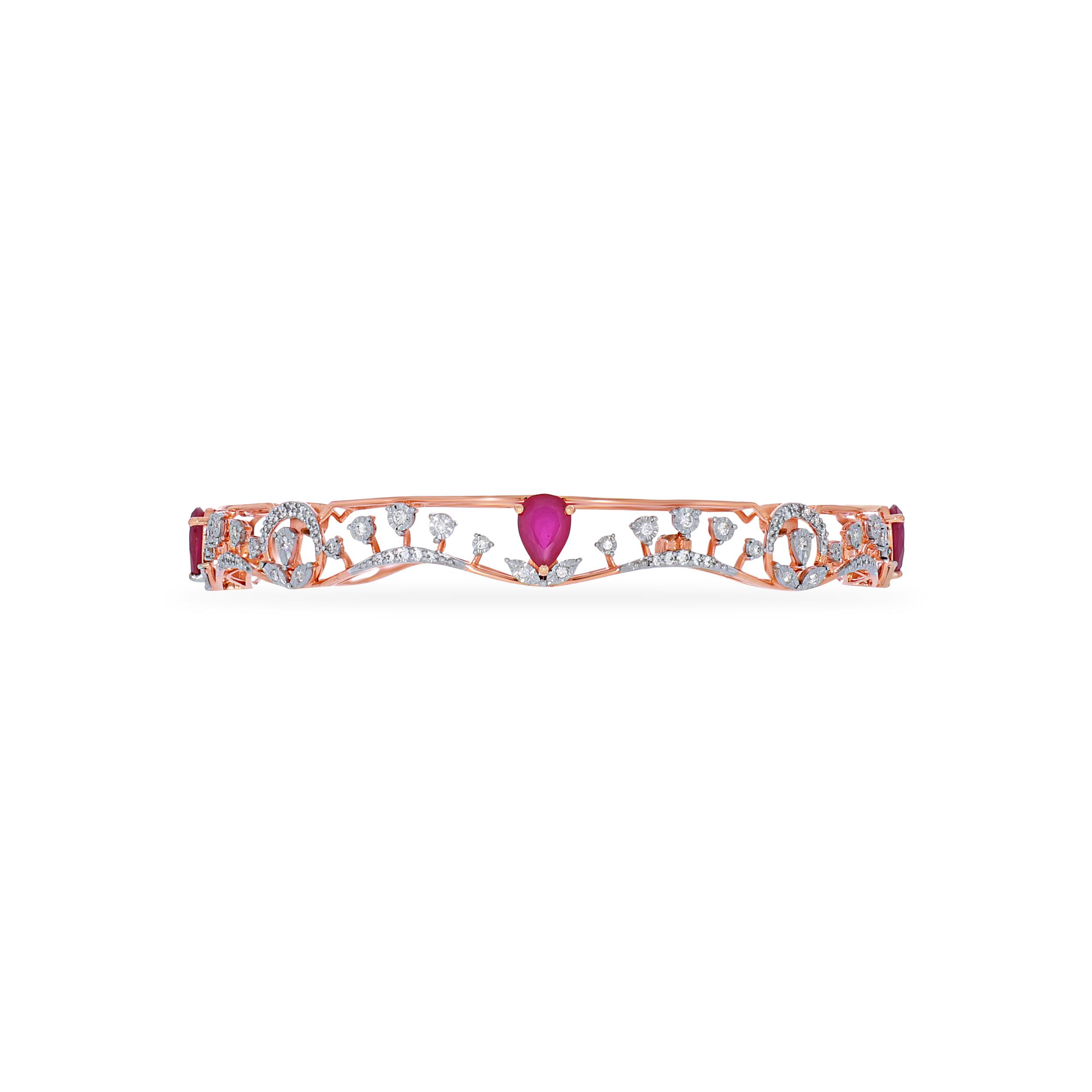 Rosy Tales Magnetic Diamond Bangle - Senco Gold and Diamonds