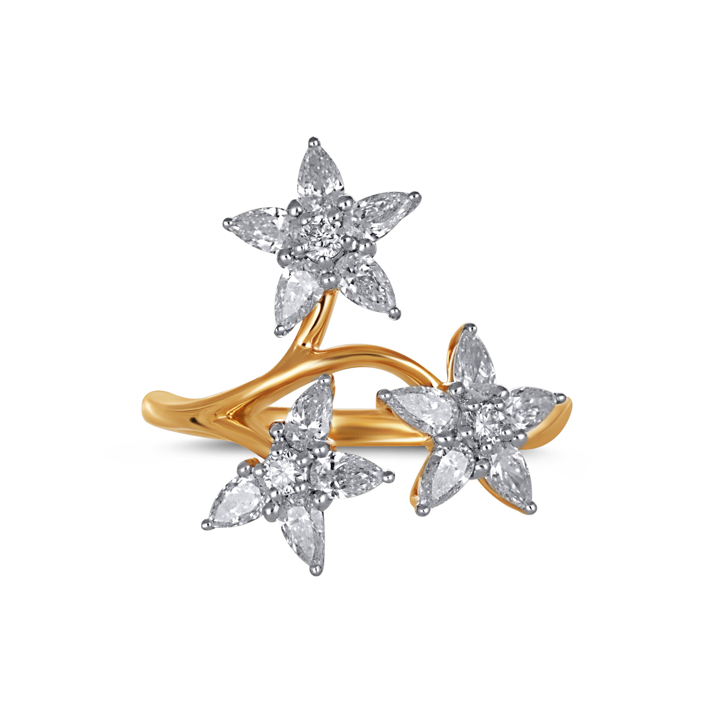 Triple Flora Diamond Ring alternate view 1
