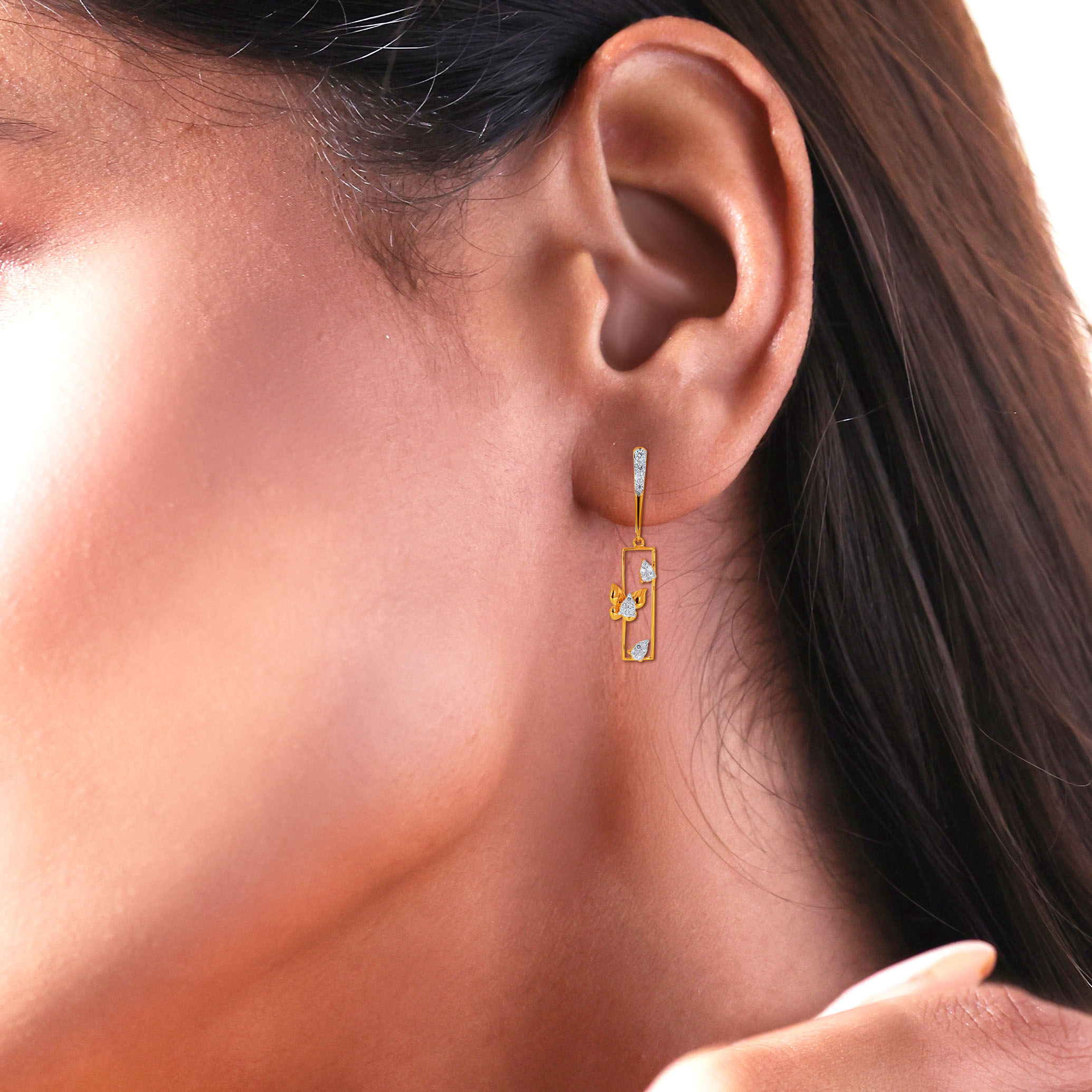 Whispering Wings Diamond Drop Earrings - Senco Gold and Diamonds