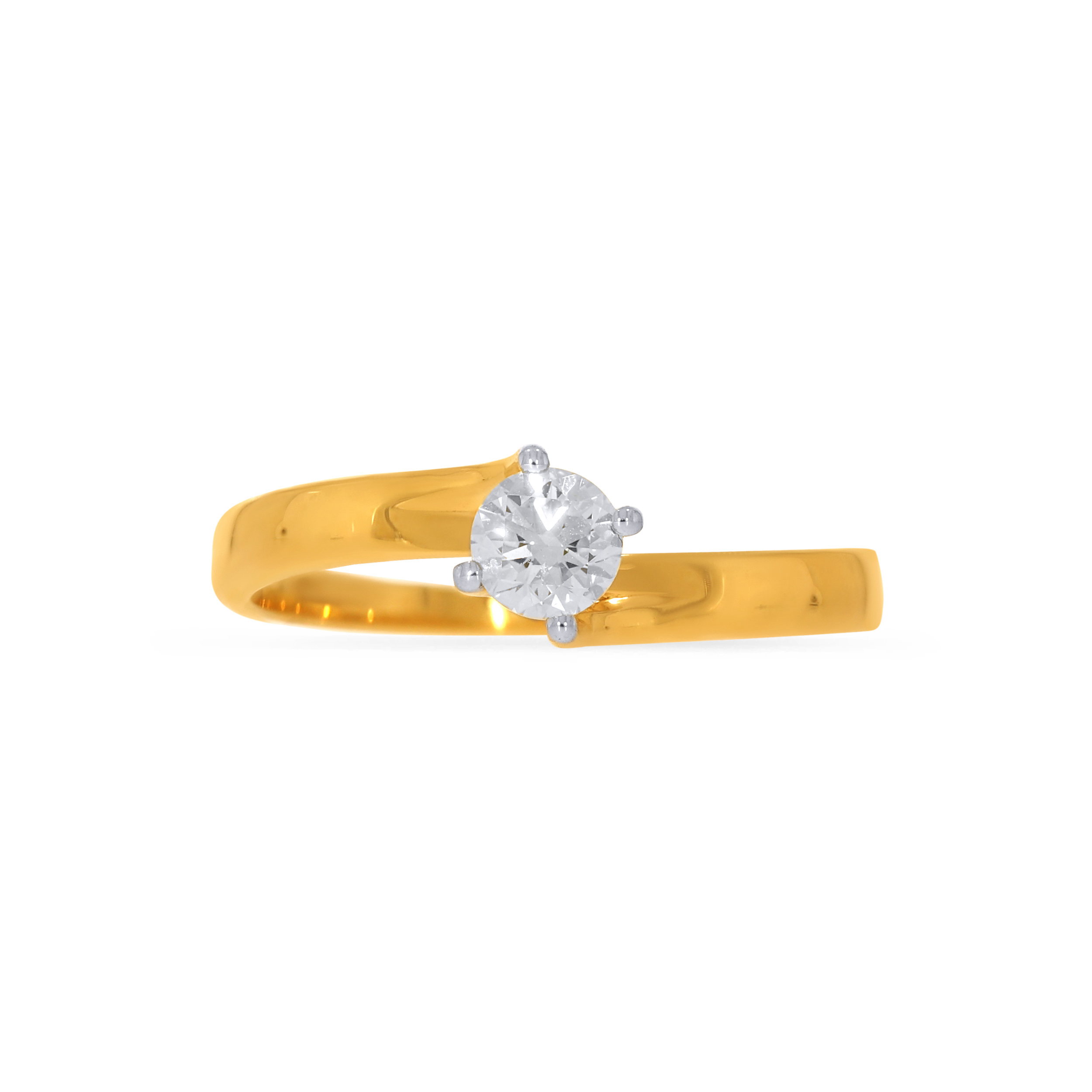 18K Yellow Gold Solitaire Ring-DLR-D000731819 - Senco Gold and Diamonds