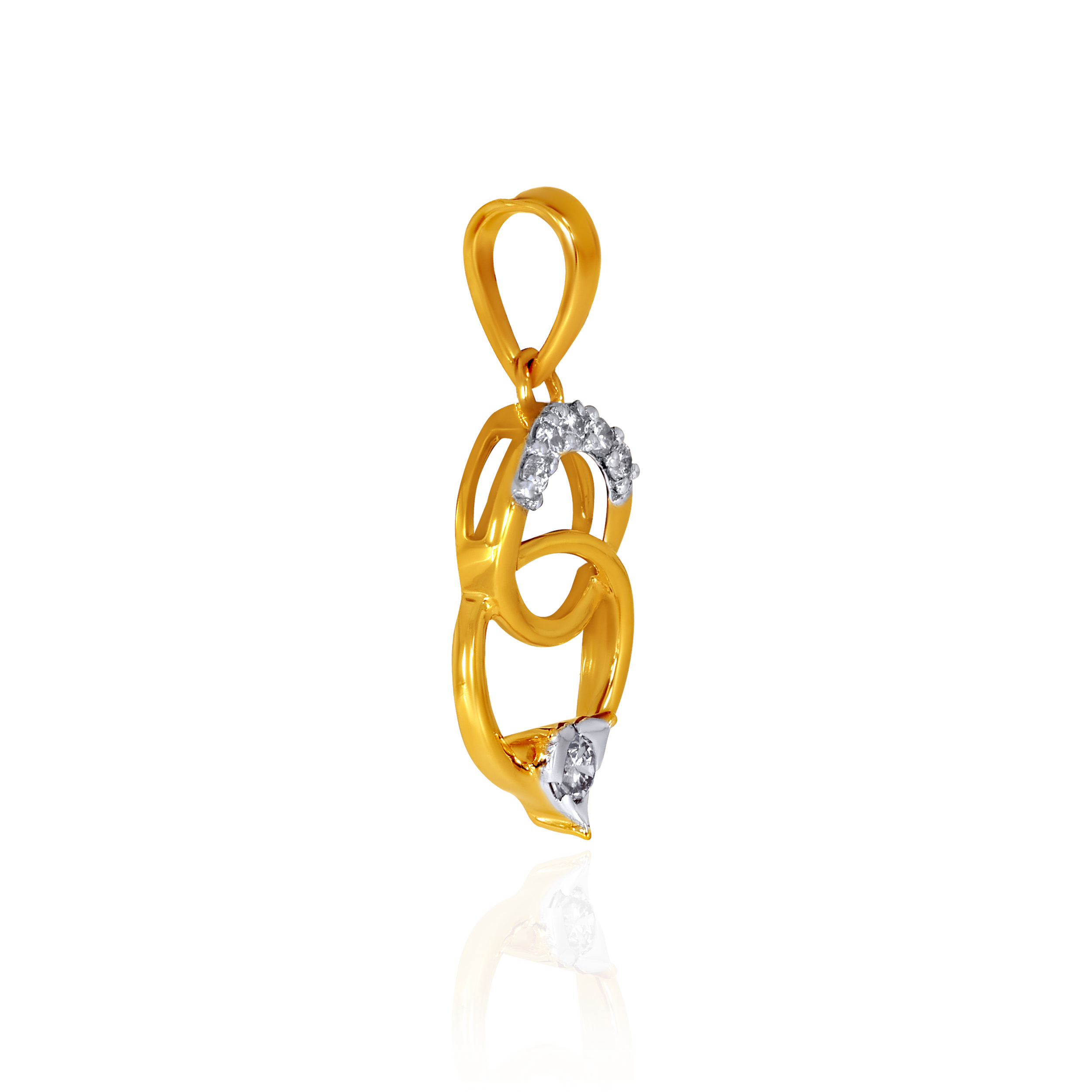 Twin Loop Circles Diamond Pendant - Senco Gold and Diamonds