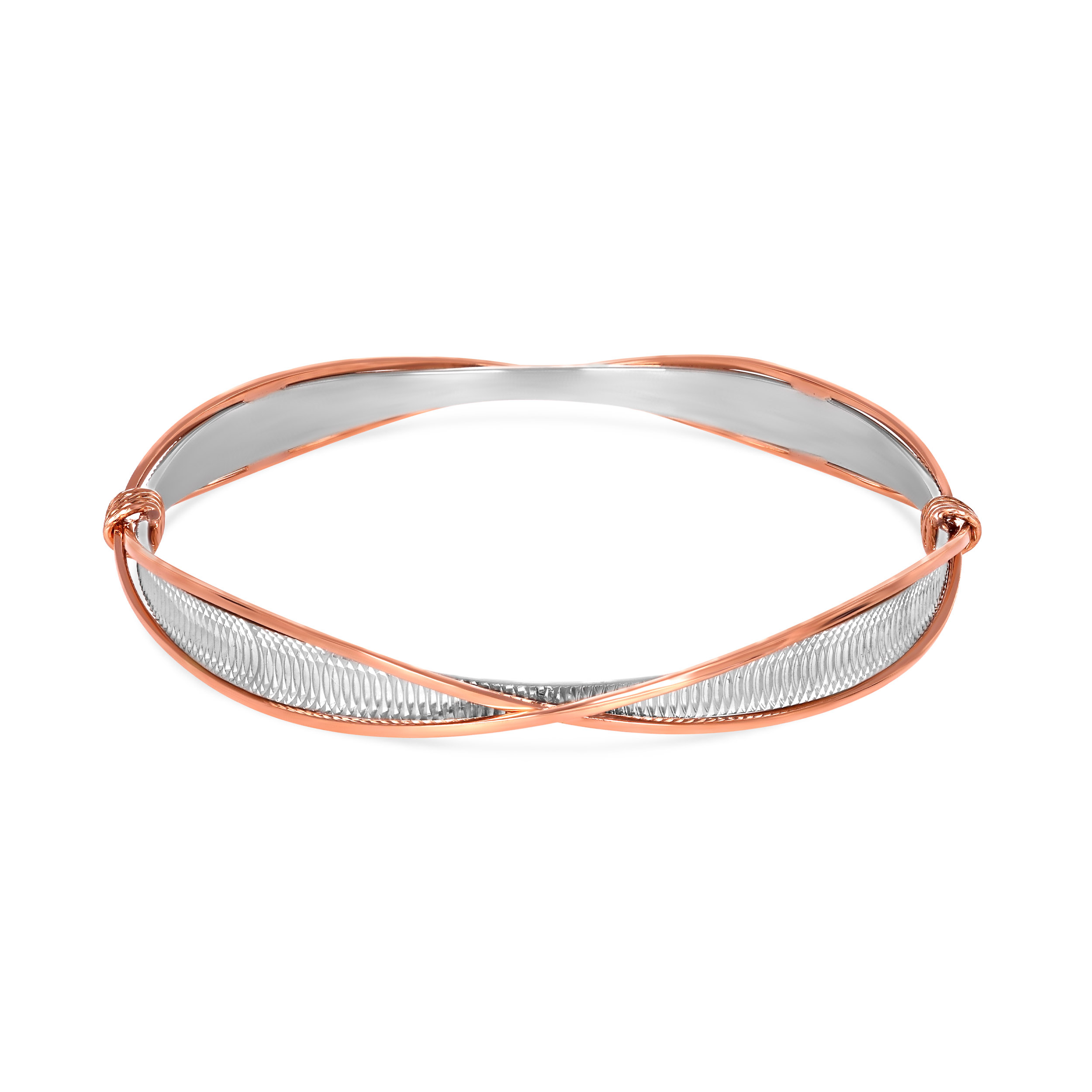 Rosalind Twist Platinum Bangle - Senco Gold and Diamonds