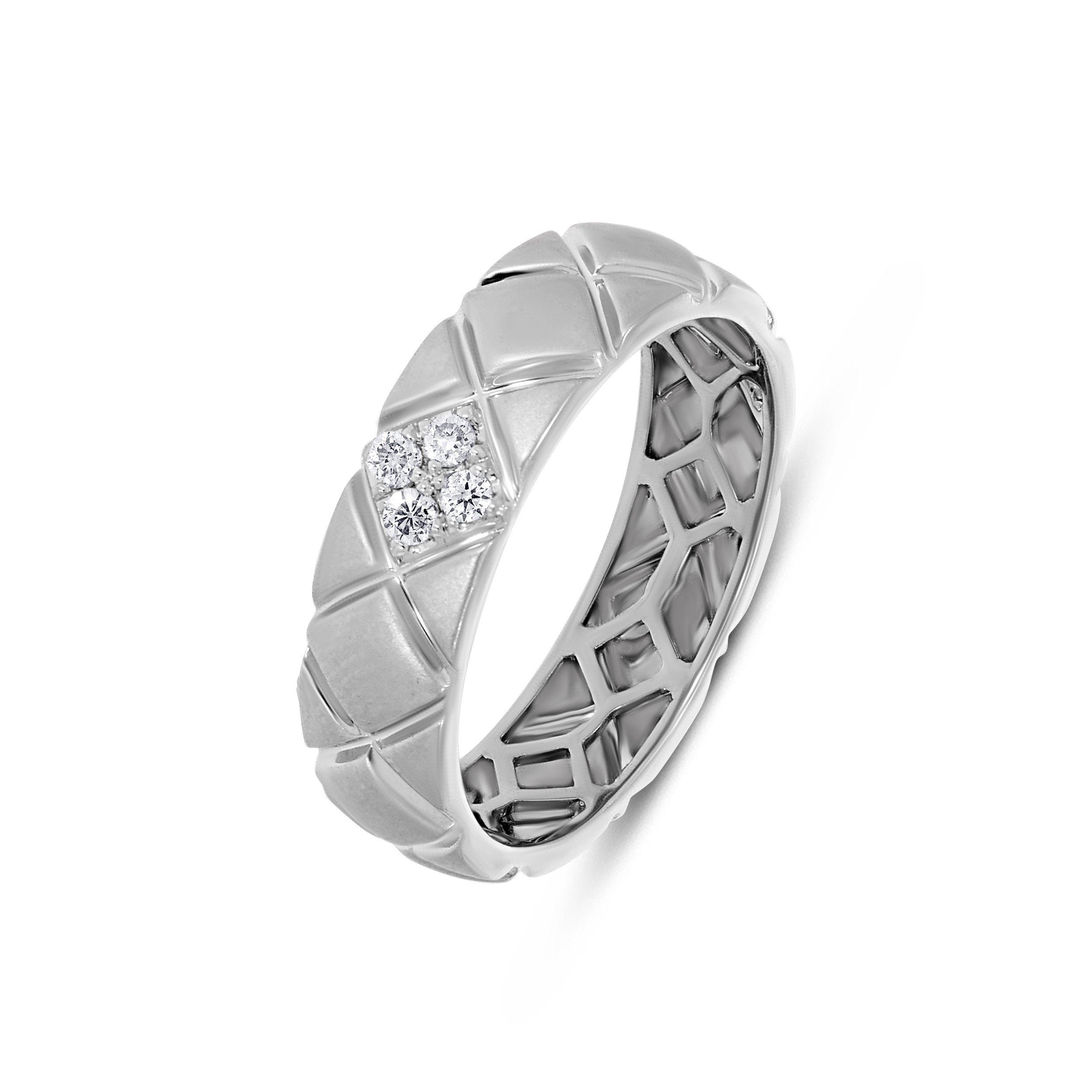 Quilted Platinum Men's Diamond Ring - Senco Gold and Diamonds
