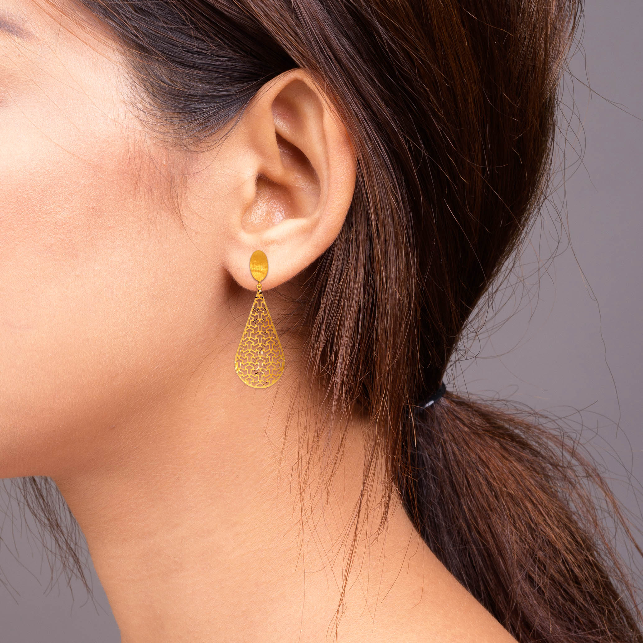 22K Yellow Gold Drop Earrings - GP-SAD0004589 - Senco Gold and Diamonds
