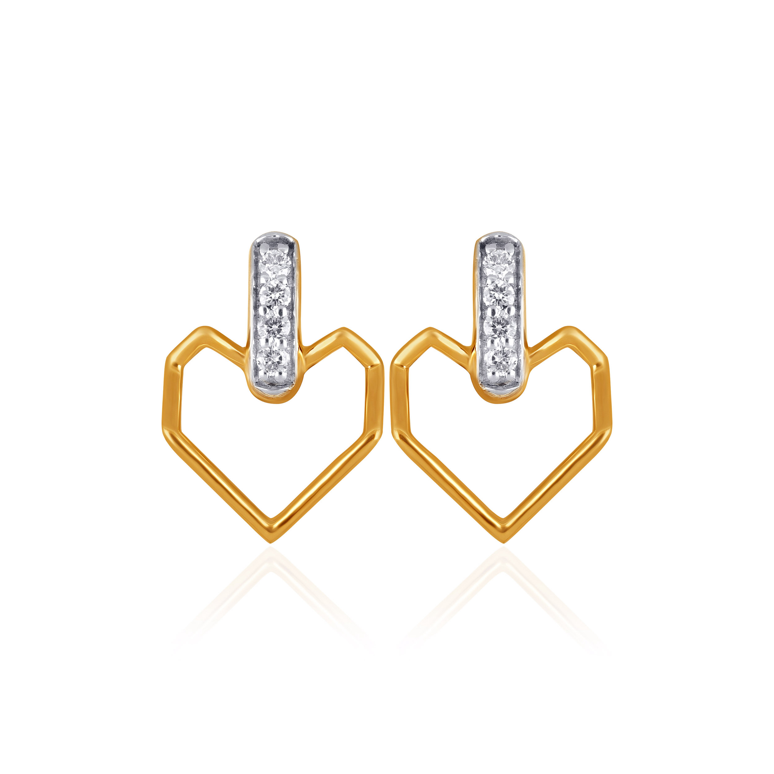 Reflecting Depth Of Love Diamond Earrings - Senco Gold and Diamonds