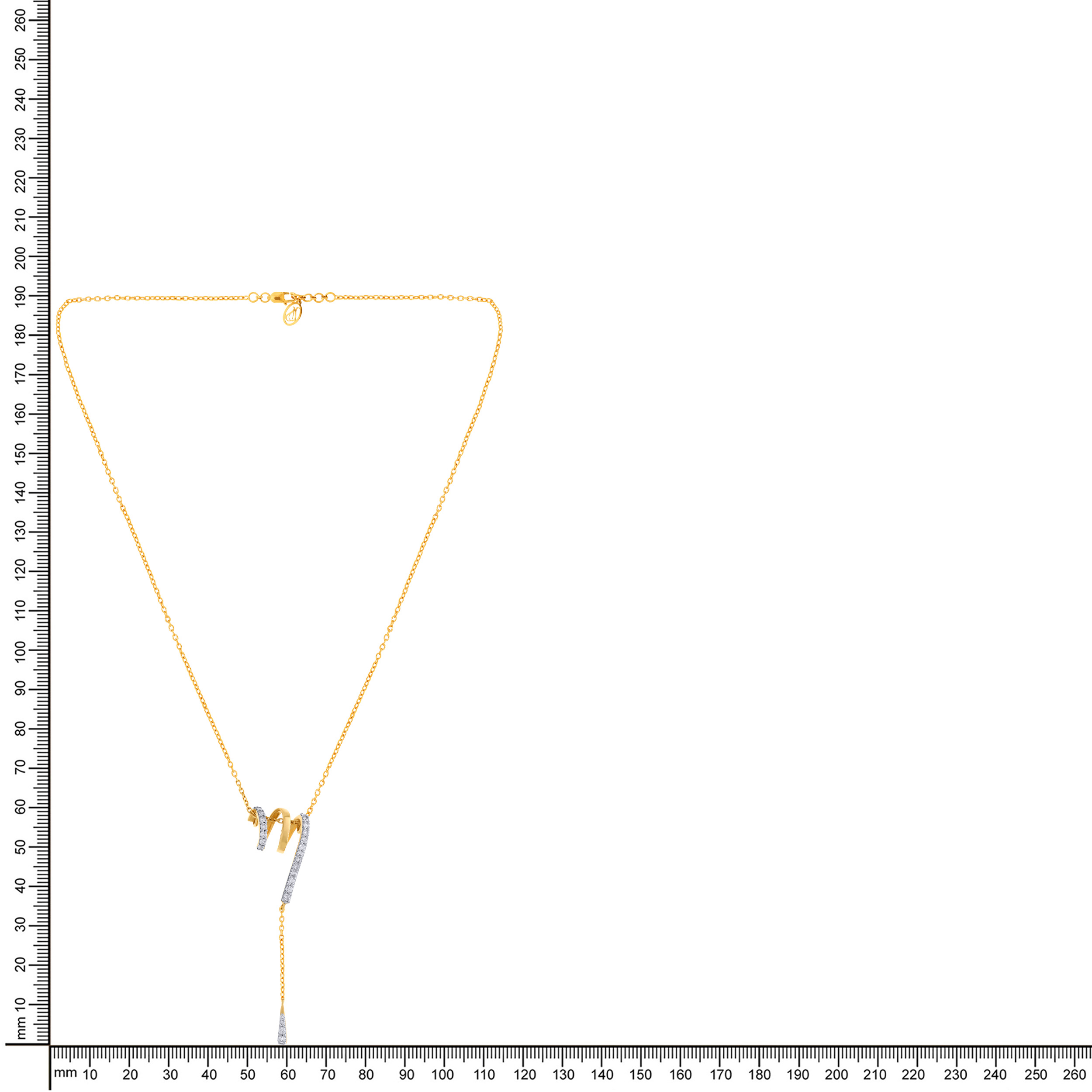 Overlapping Ribbon Diamond Chain Pendant - Senco Gold and Diamonds