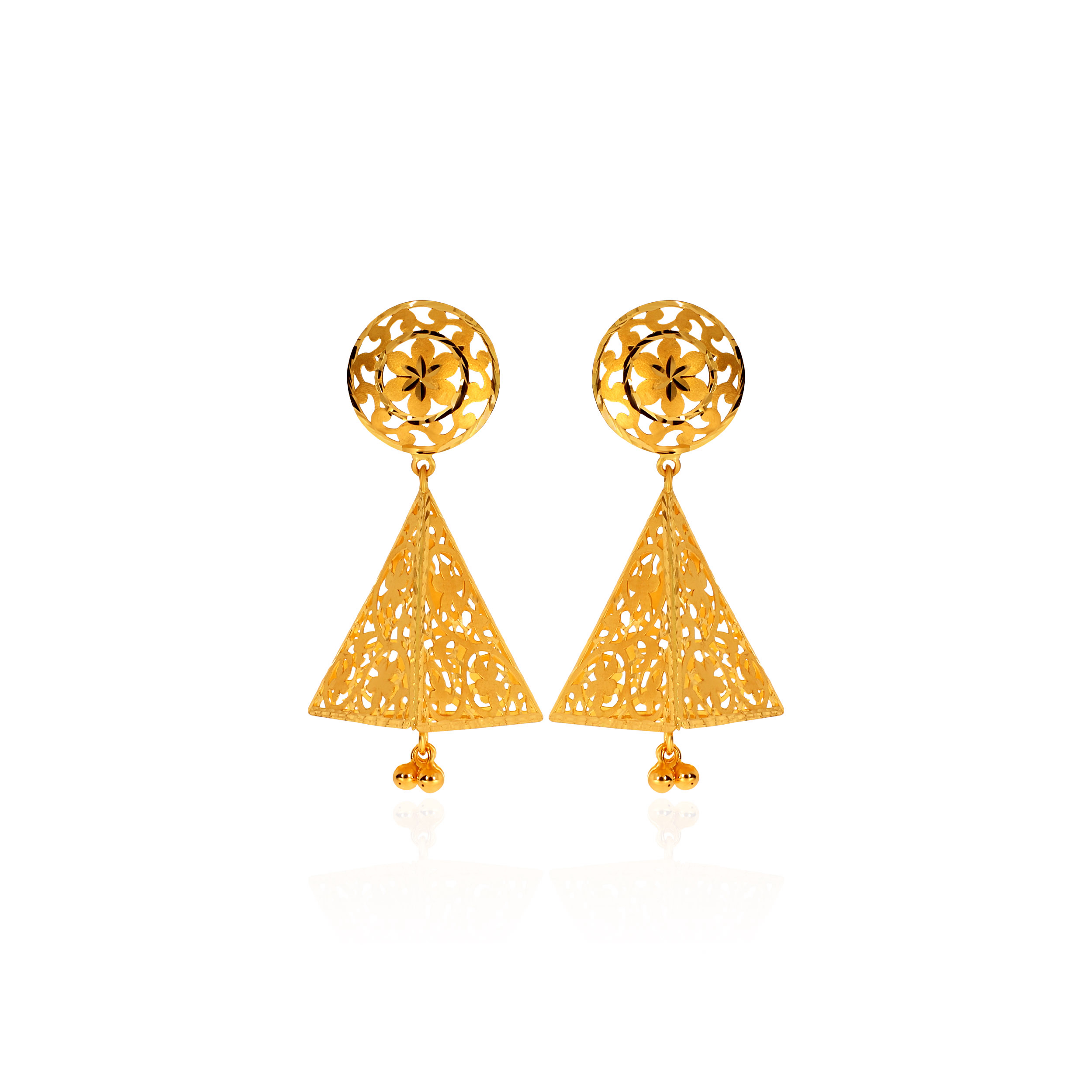 22K Yellow Gold Jhumka Earrings - GJ-SAD0000149 - Senco Gold and Diamonds