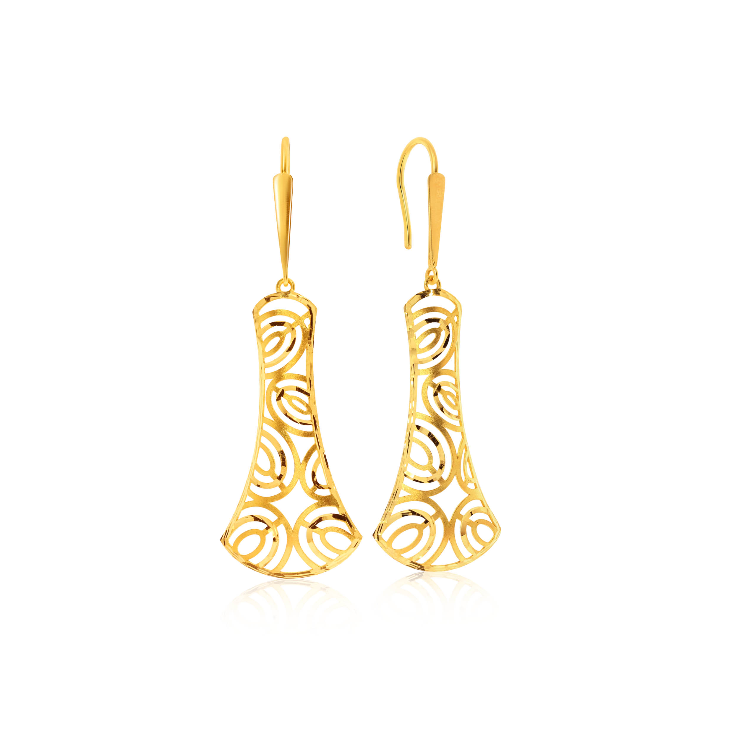 Fashionable Chime Gold Hook Earrings - Senco Gold and Diamonds