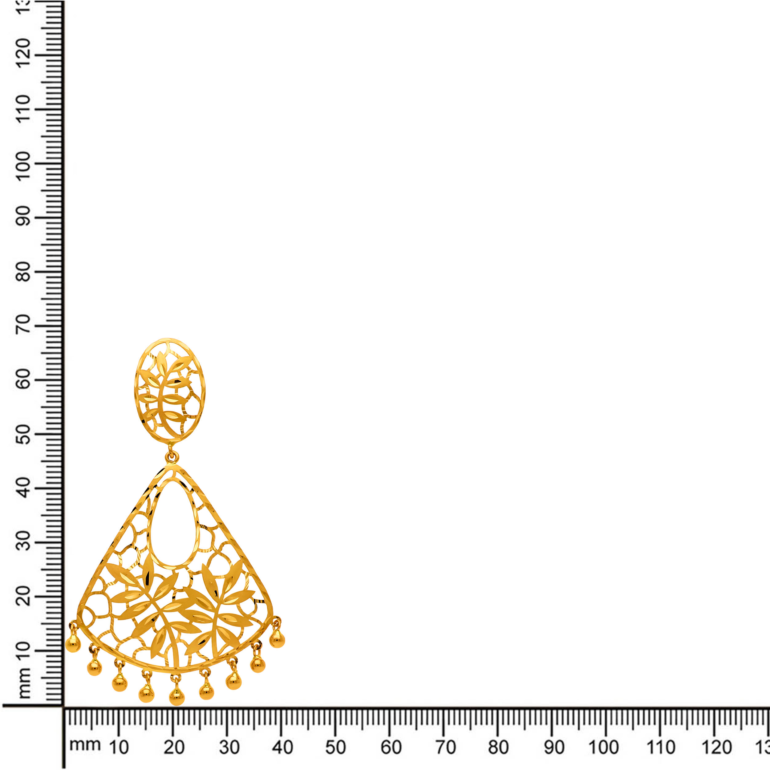 Dual Leaflets Gold Earrings - Senco Gold and Diamonds