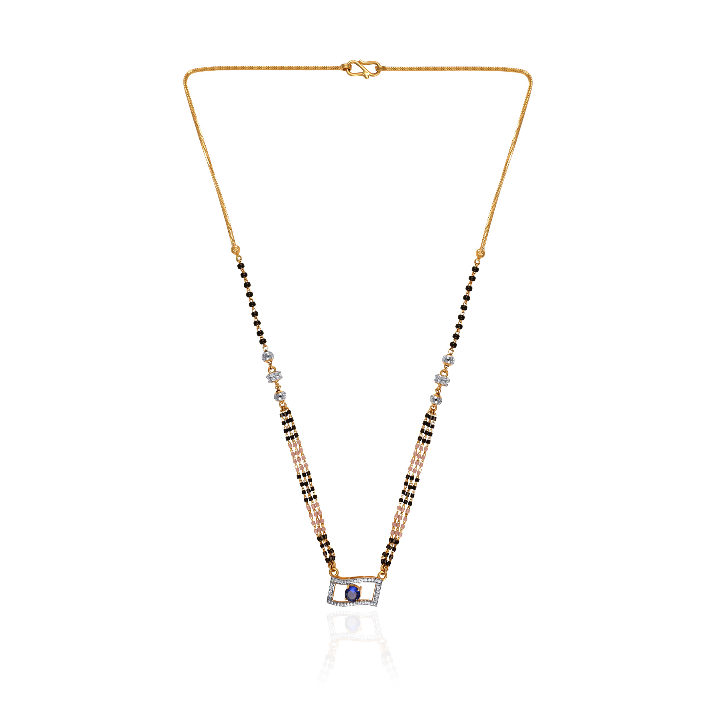 Majestic Three Line Gold Mangalsutra - Senco Gold and Diamonds