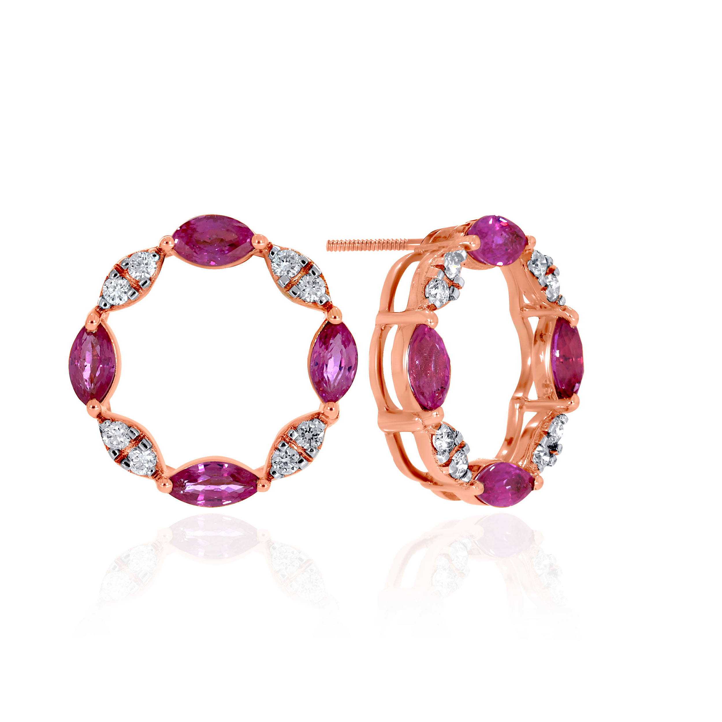 Starlight Circle Diamond Studs - Senco Gold and Diamonds