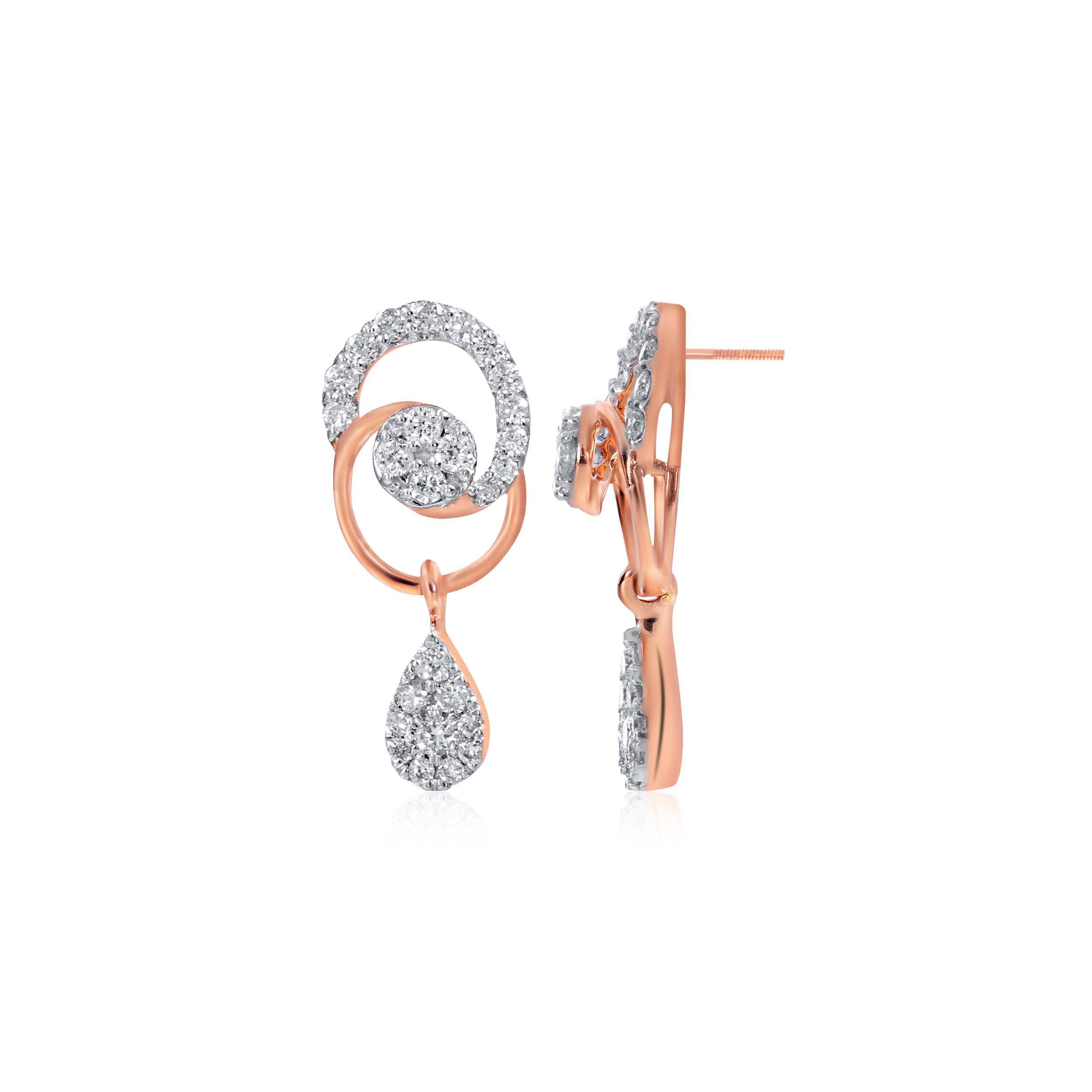 Fashionable Spin Diamond Studs - Senco Gold and Diamonds