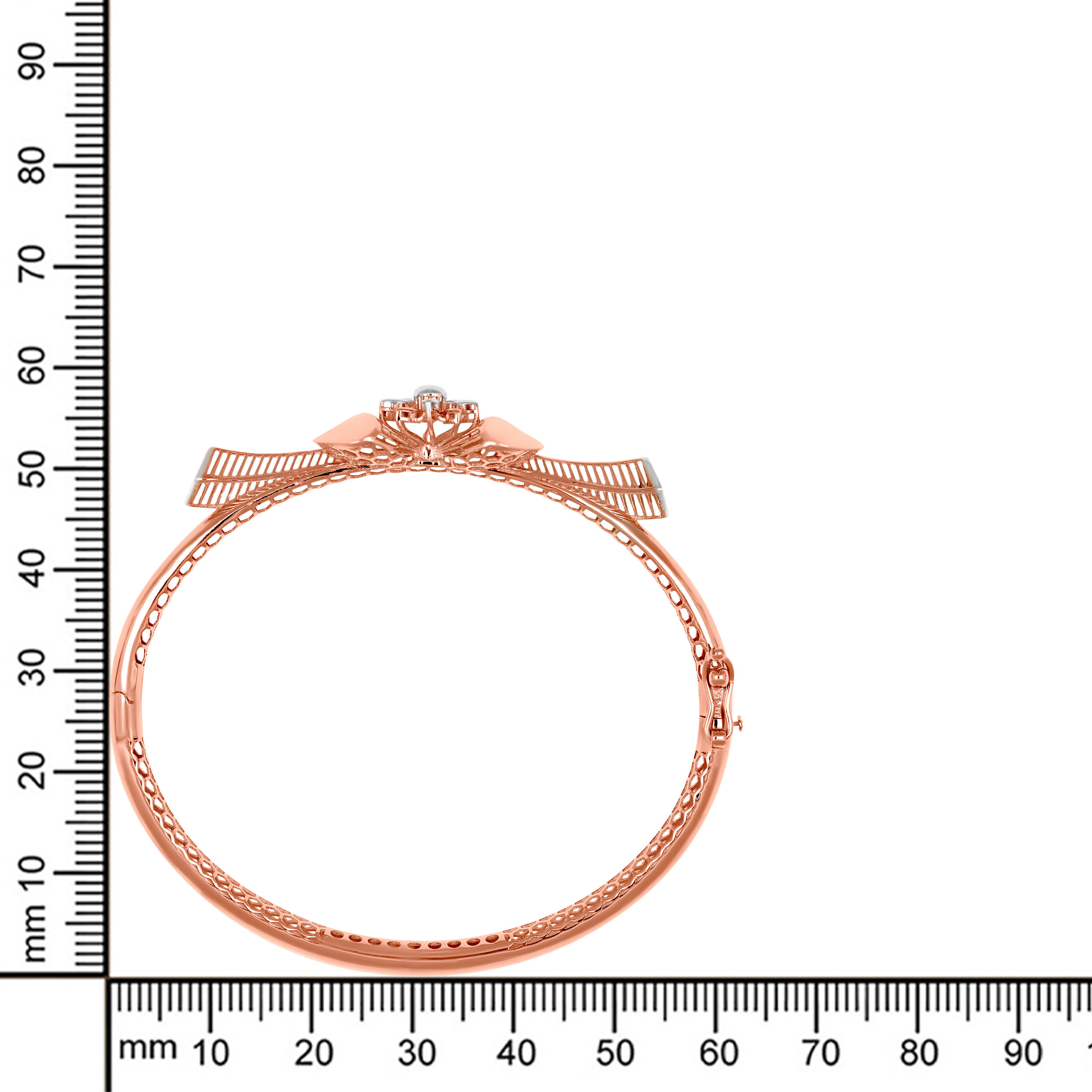 Bow Rose Romance Gold Chur Bangle - Senco Gold and Diamonds