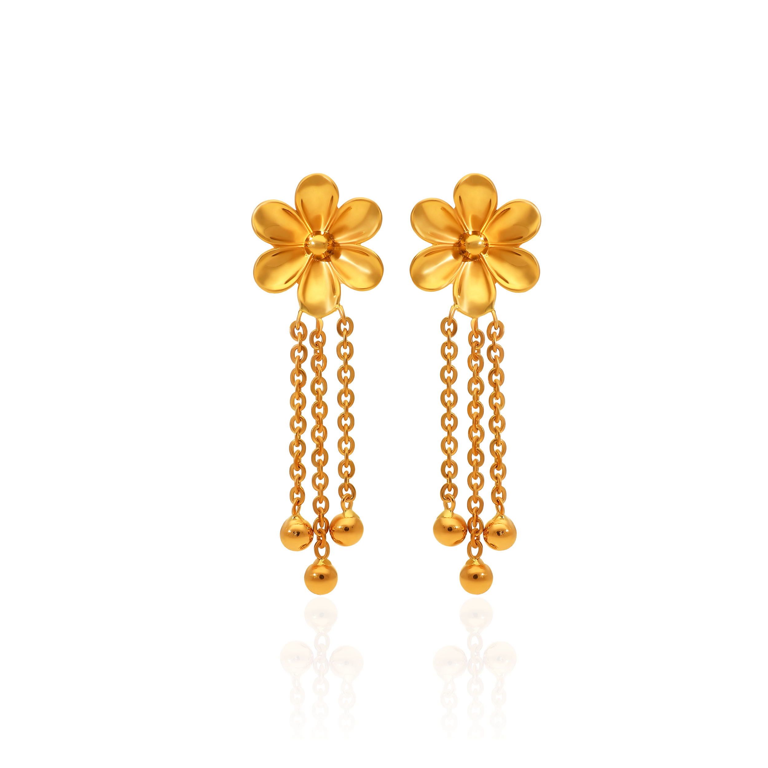 Delicate Floral Drop Earrings - Senco Gold and Diamonds