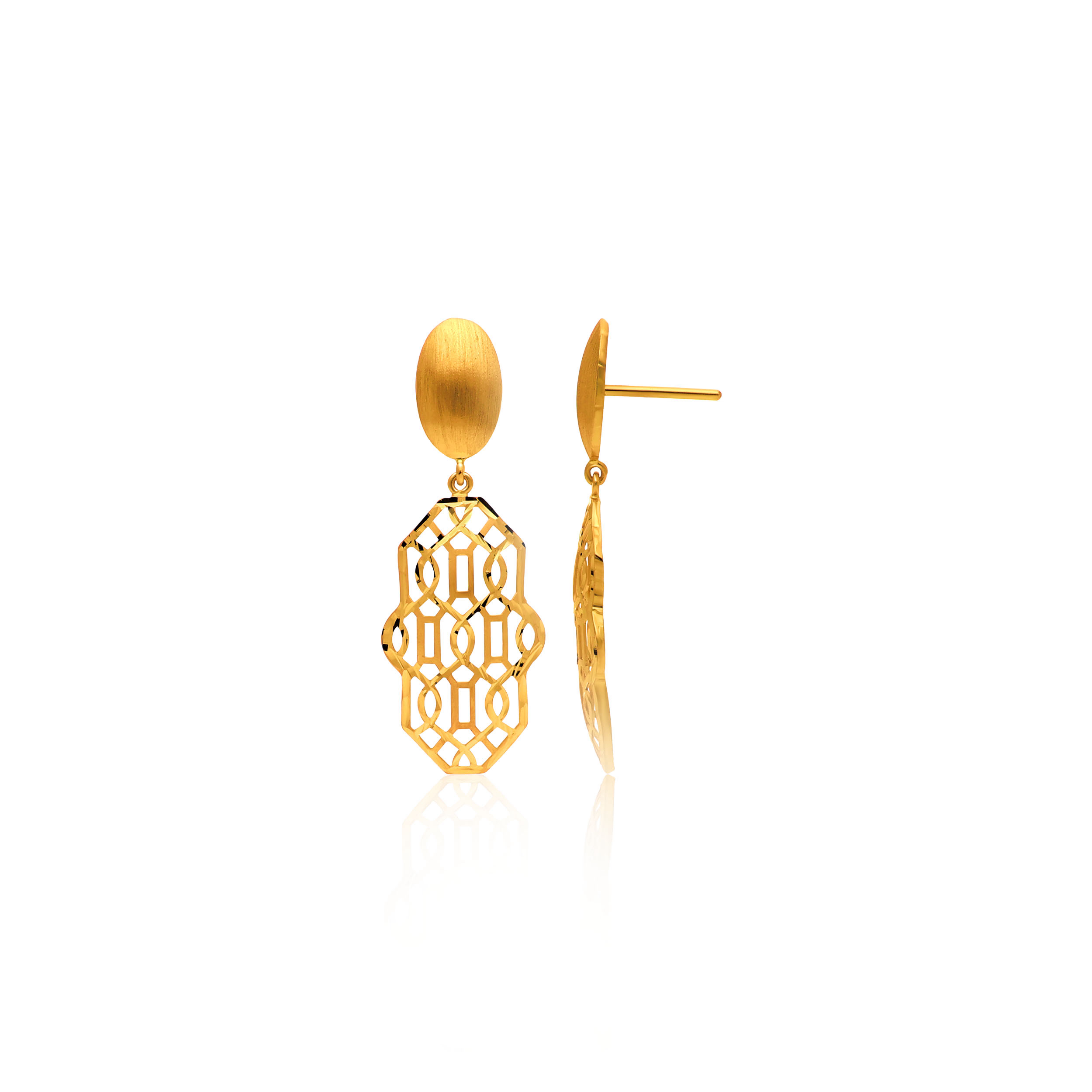 Modern Minimalism Gold Earrings - Senco Gold and Diamonds
