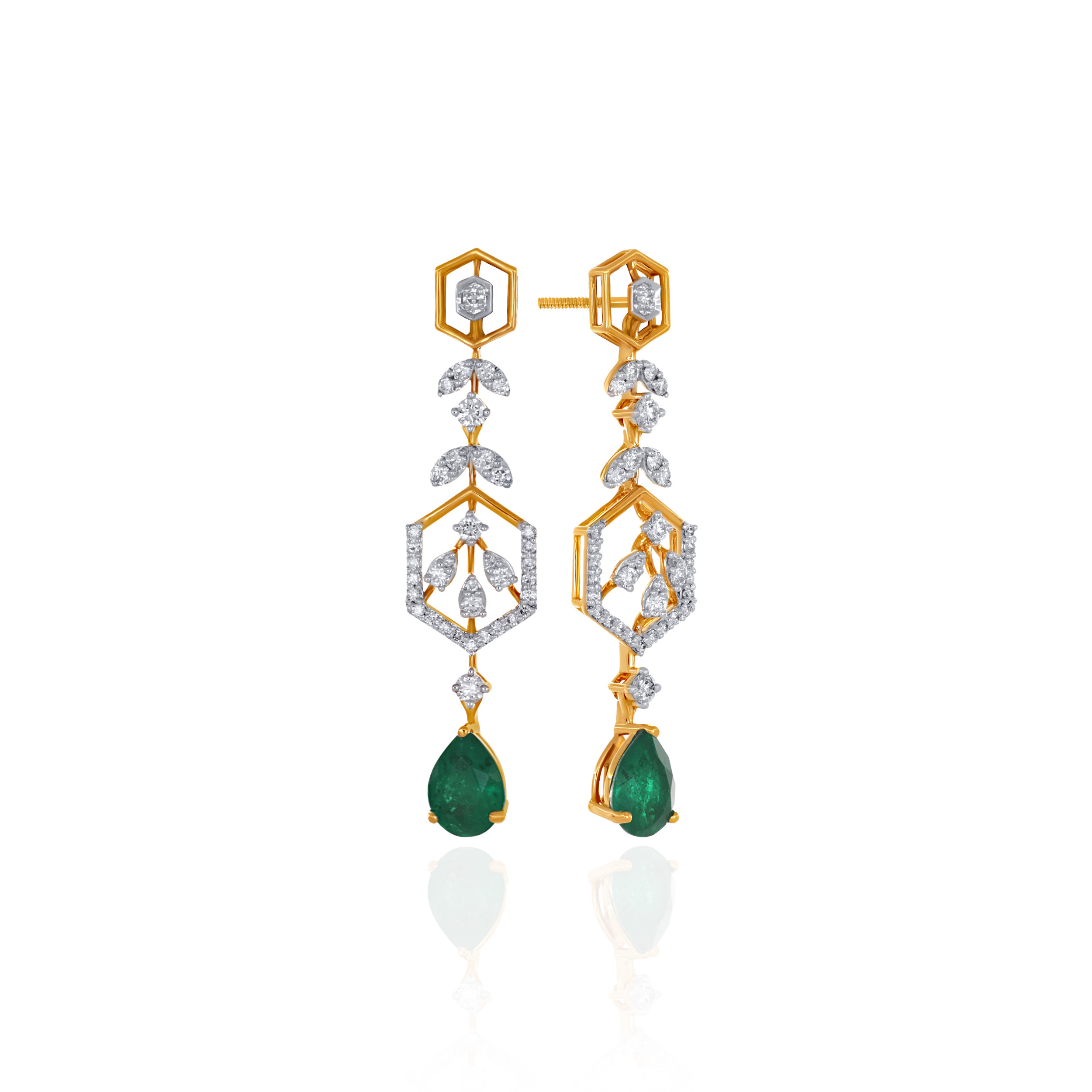 Blush Geometry Diamond Long Earrings - Senco Gold and Diamonds