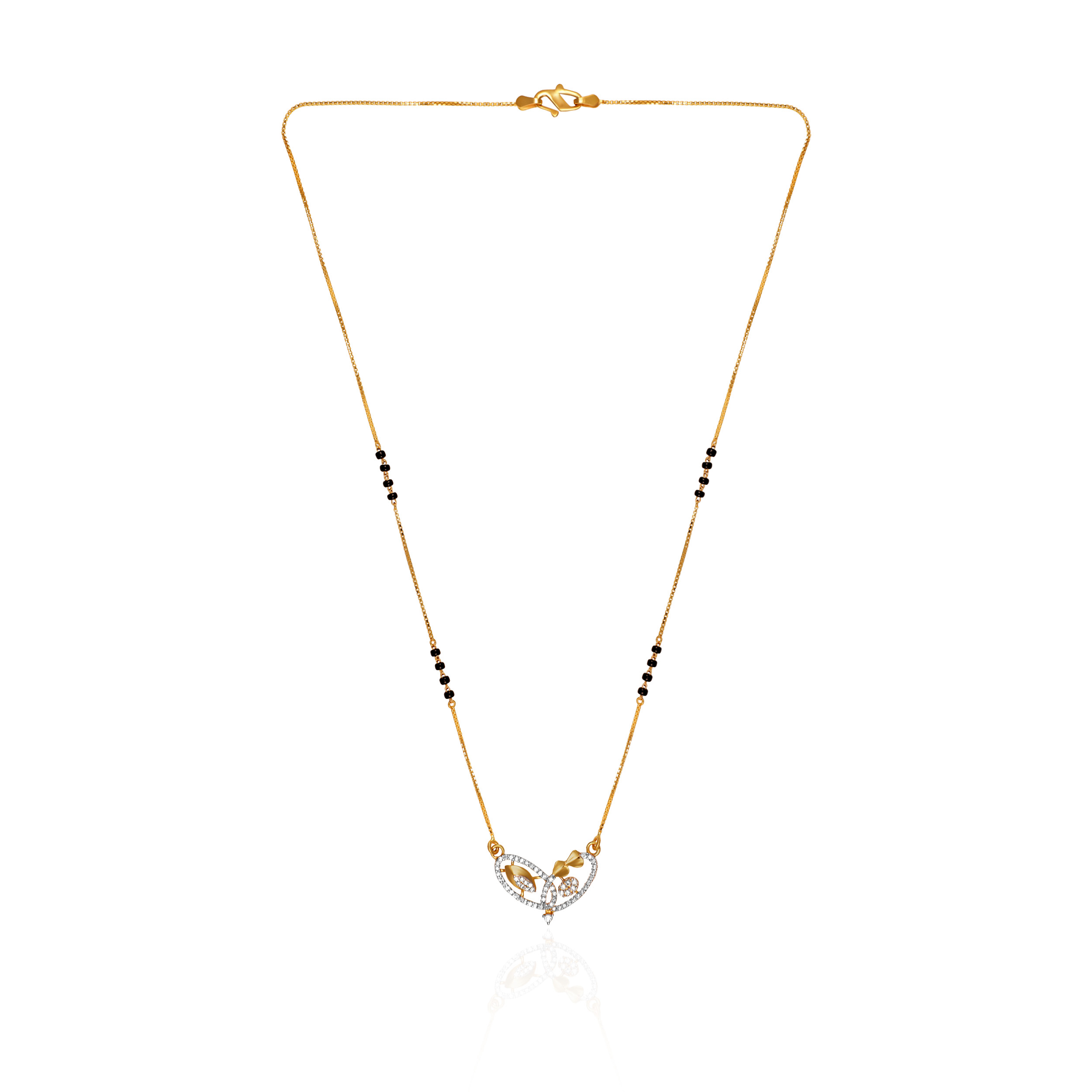 Elegant Floral Designed Gold Mangalsutra - Senco Gold and Diamonds