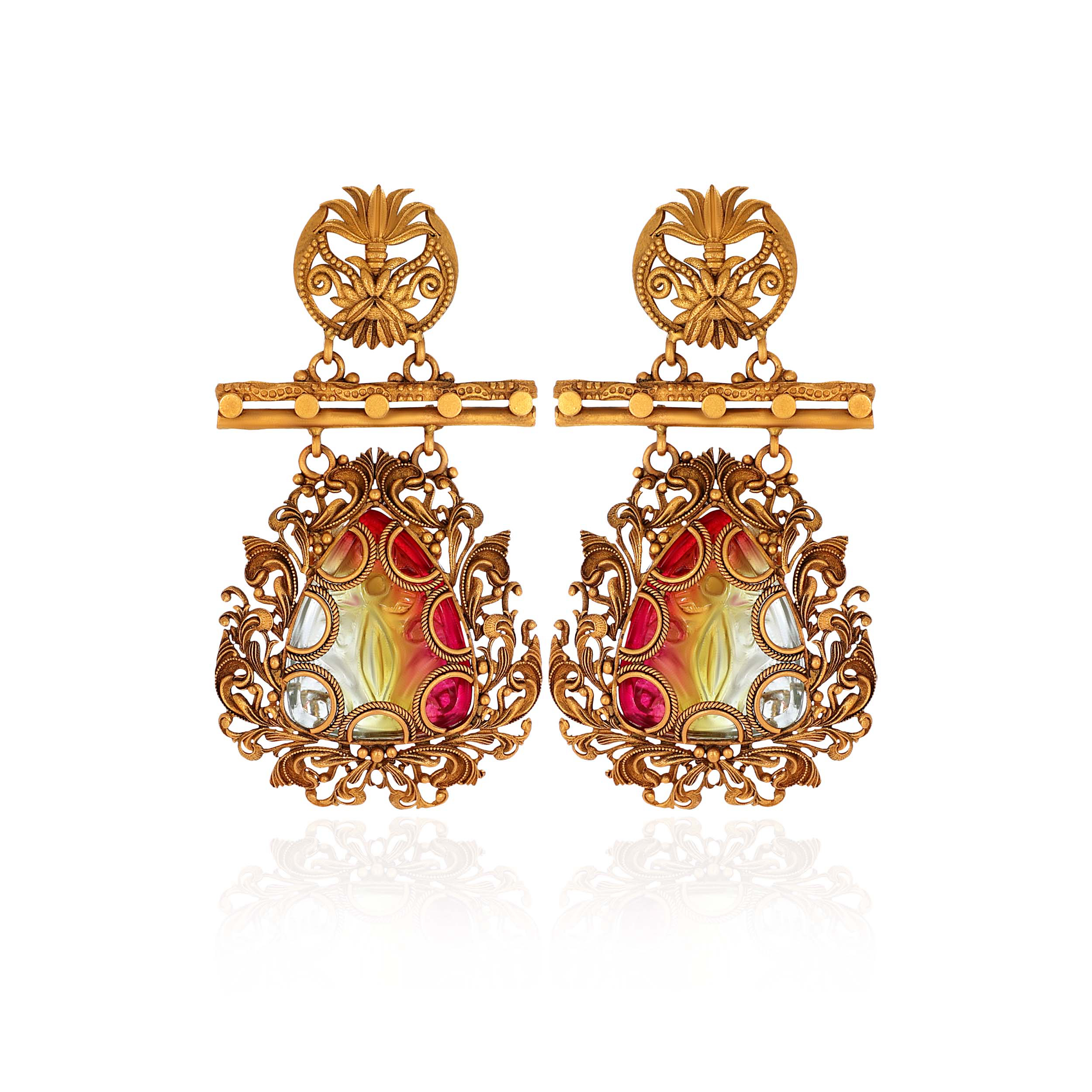 22K Yellow Gold Drop Earrings-GPGN-D000788468 - Senco Gold and Diamonds