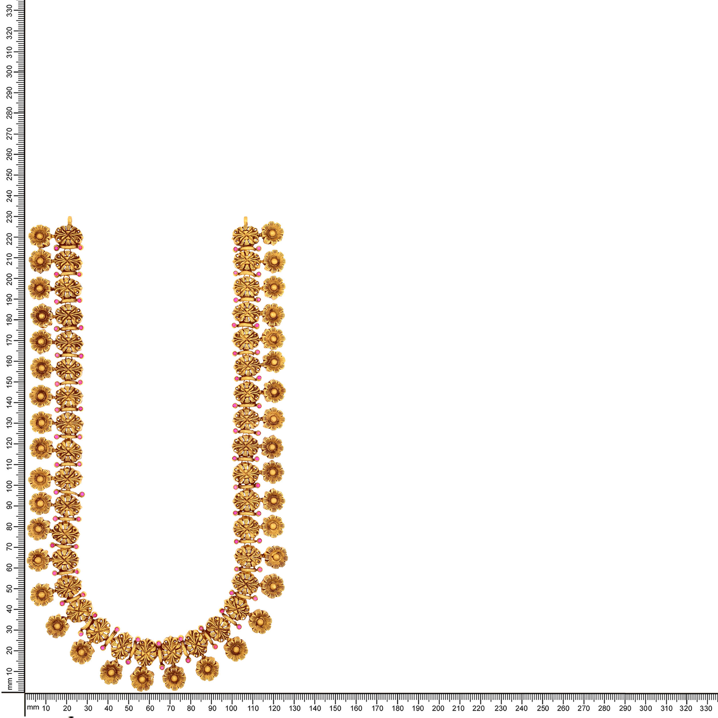 Floral Treasure Antique Gold Long Necklace - Senco Gold and Diamonds