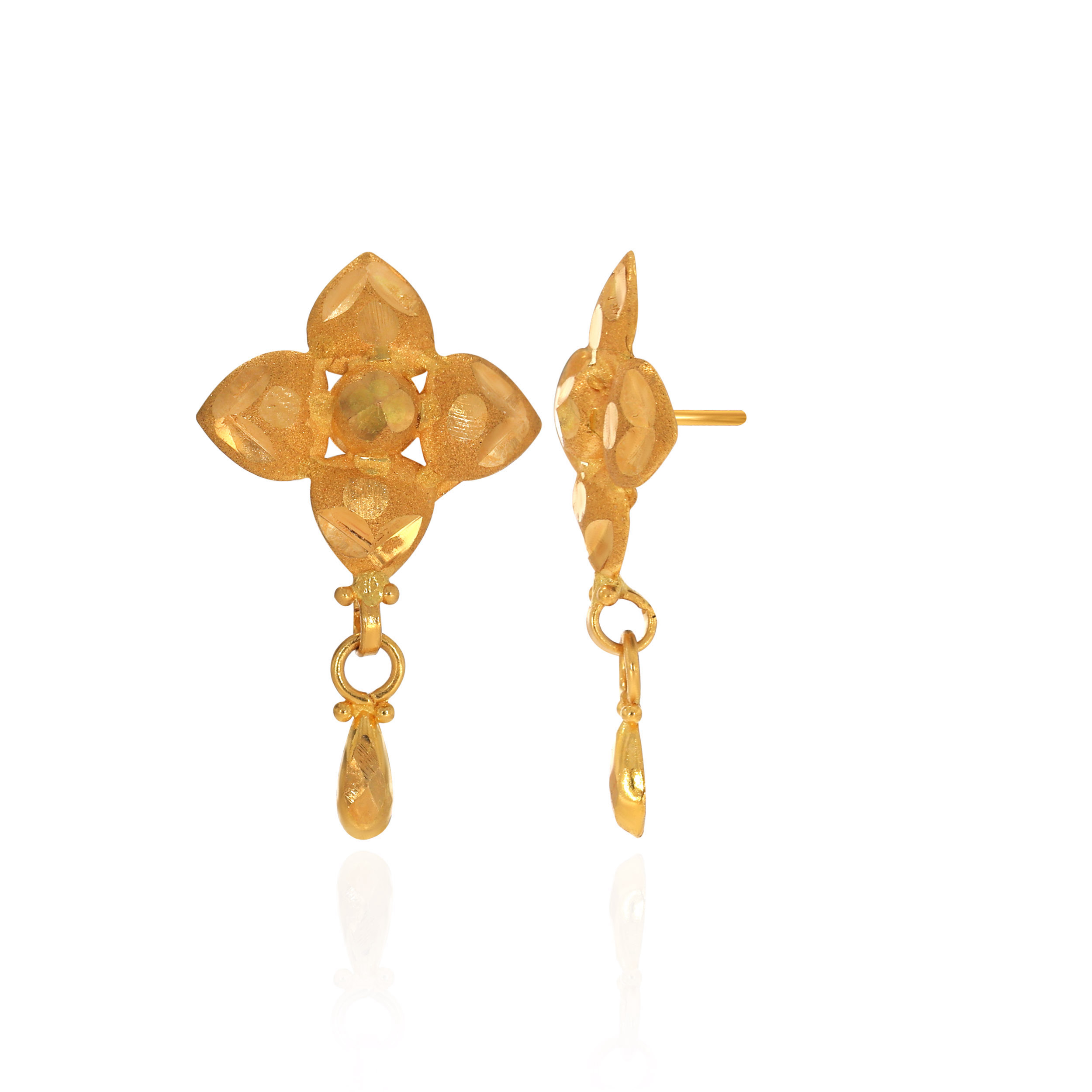 Delicate Blossom Gold Drop Earrings - Senco Gold and Diamonds
