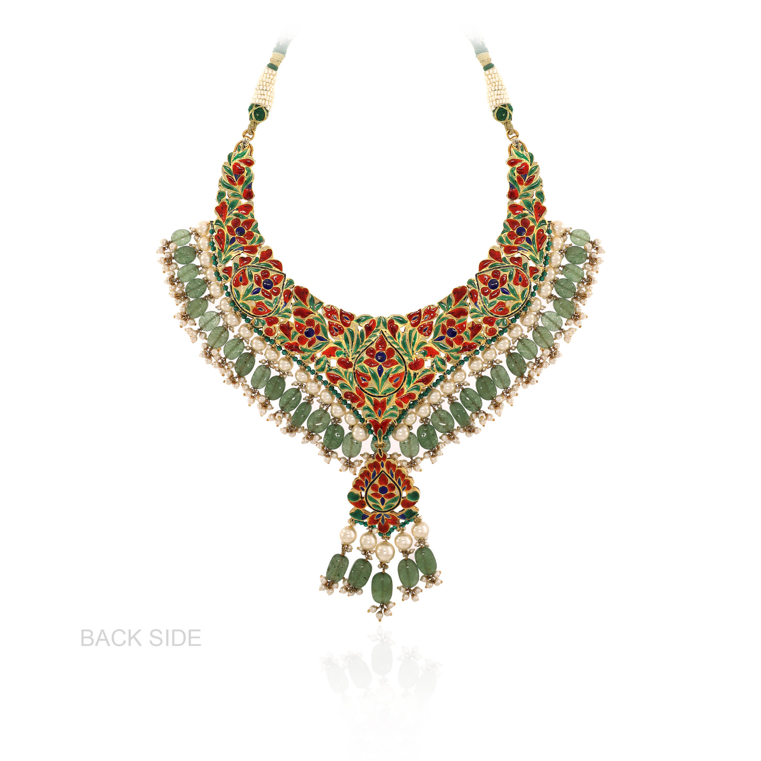 18K Yellow Gold Polki Kundan Necklace-DGN-D000598713 - Senco Gold and Diamonds