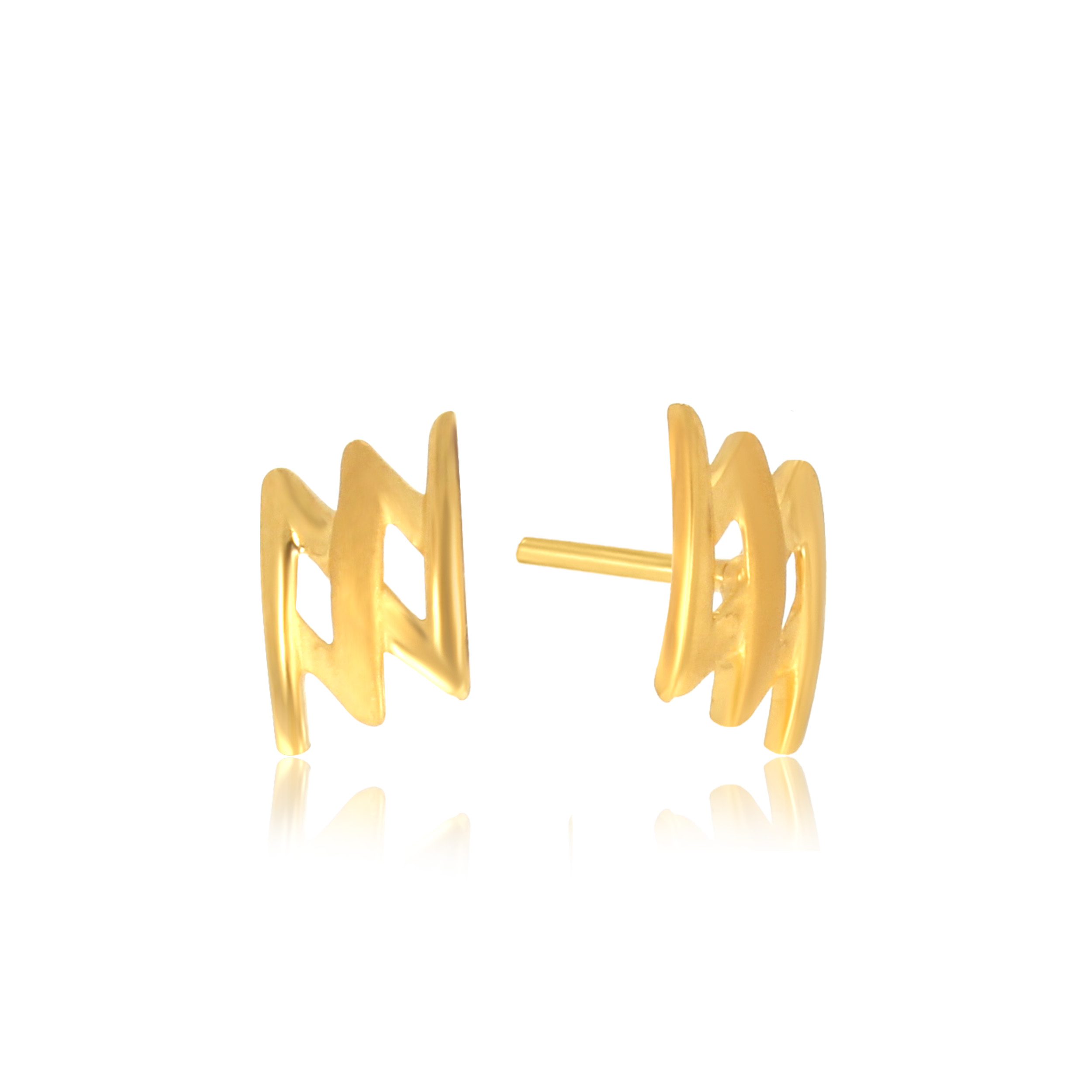 Stylish Thunder Gold Studs - Senco Gold and Diamonds