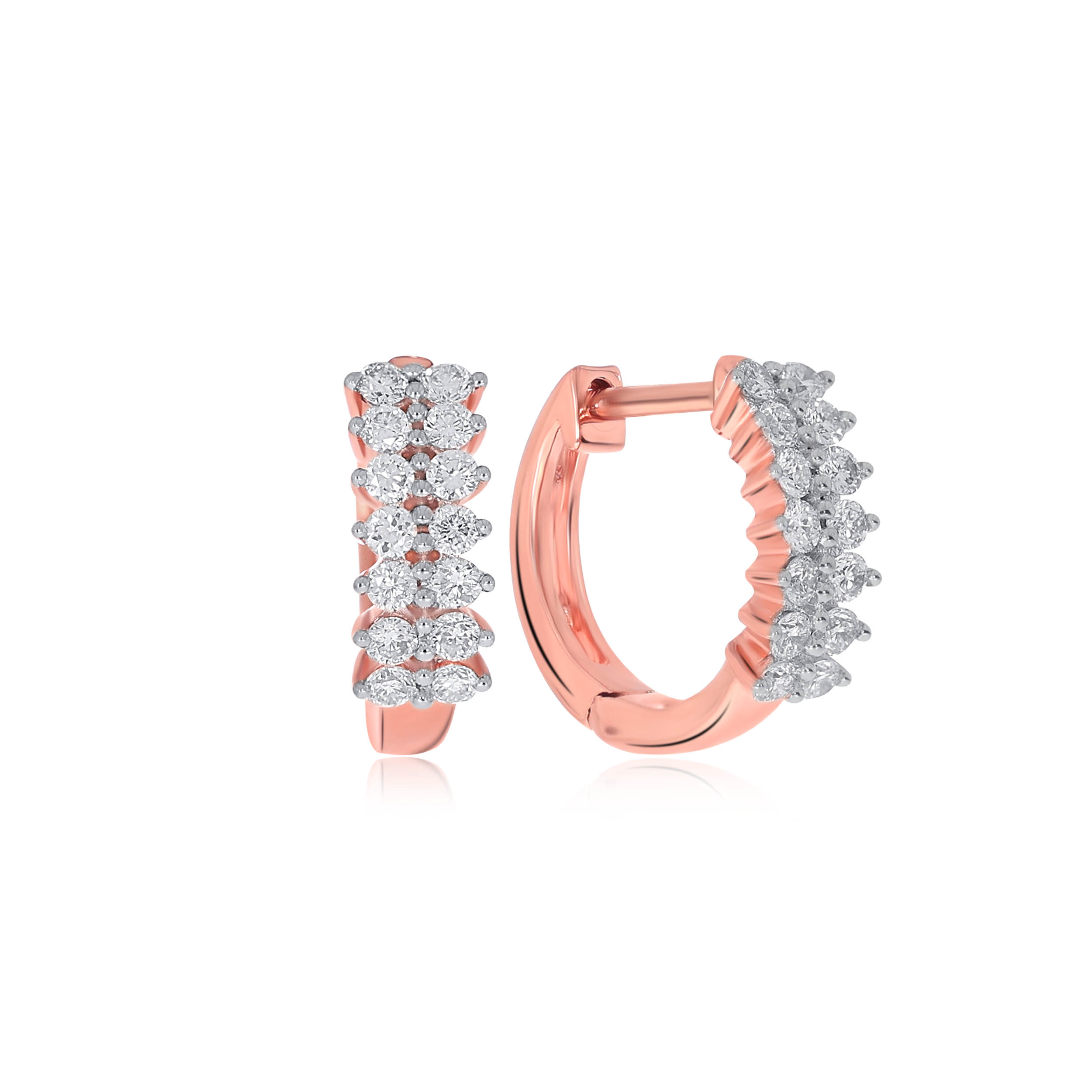 Playful Pebbles Diamond Hoop Earrings - Senco Gold and Diamonds