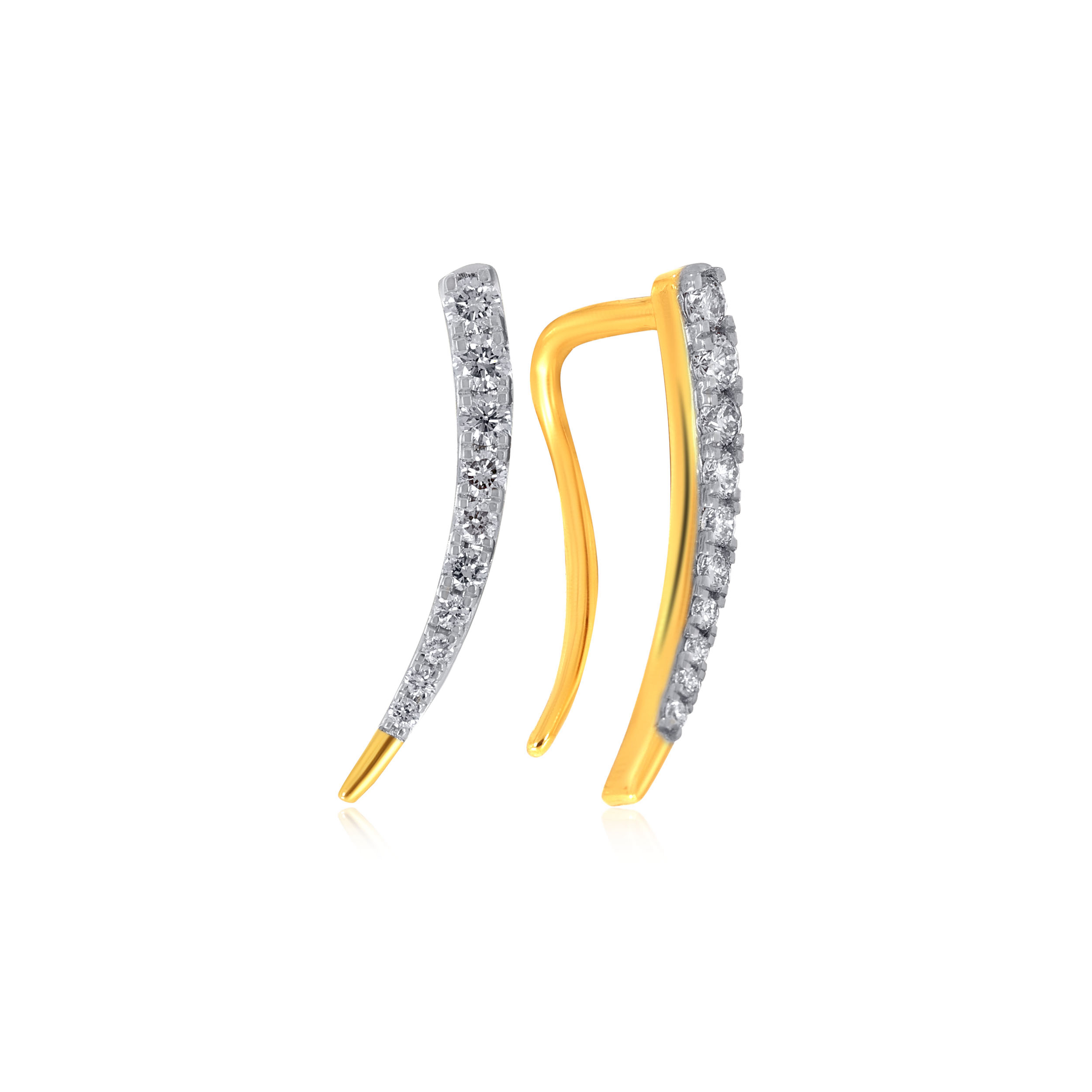 Empowering Sword Diamond Hook Earrings - Senco Gold and Diamonds