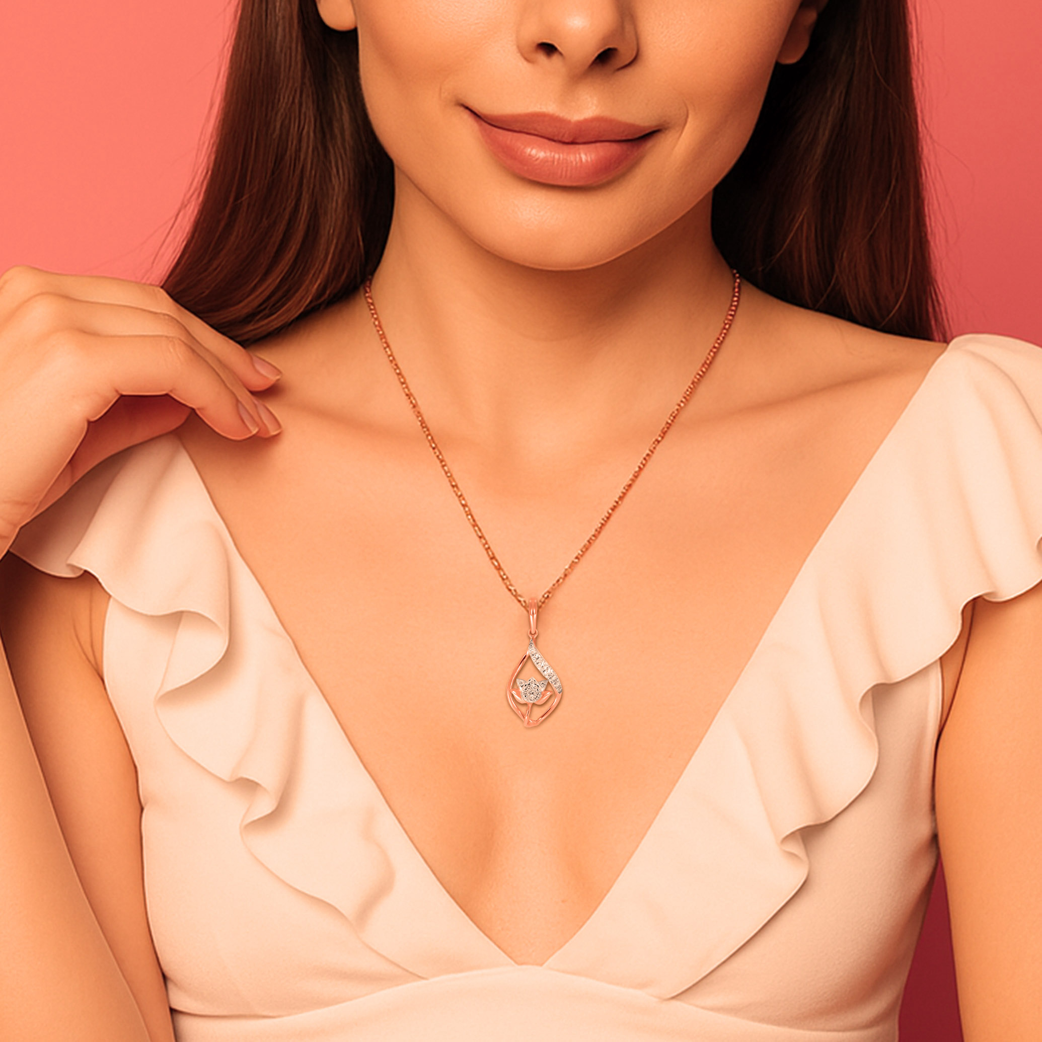 Enchanted Lotus Diamond Pendant - Senco Gold and Diamonds