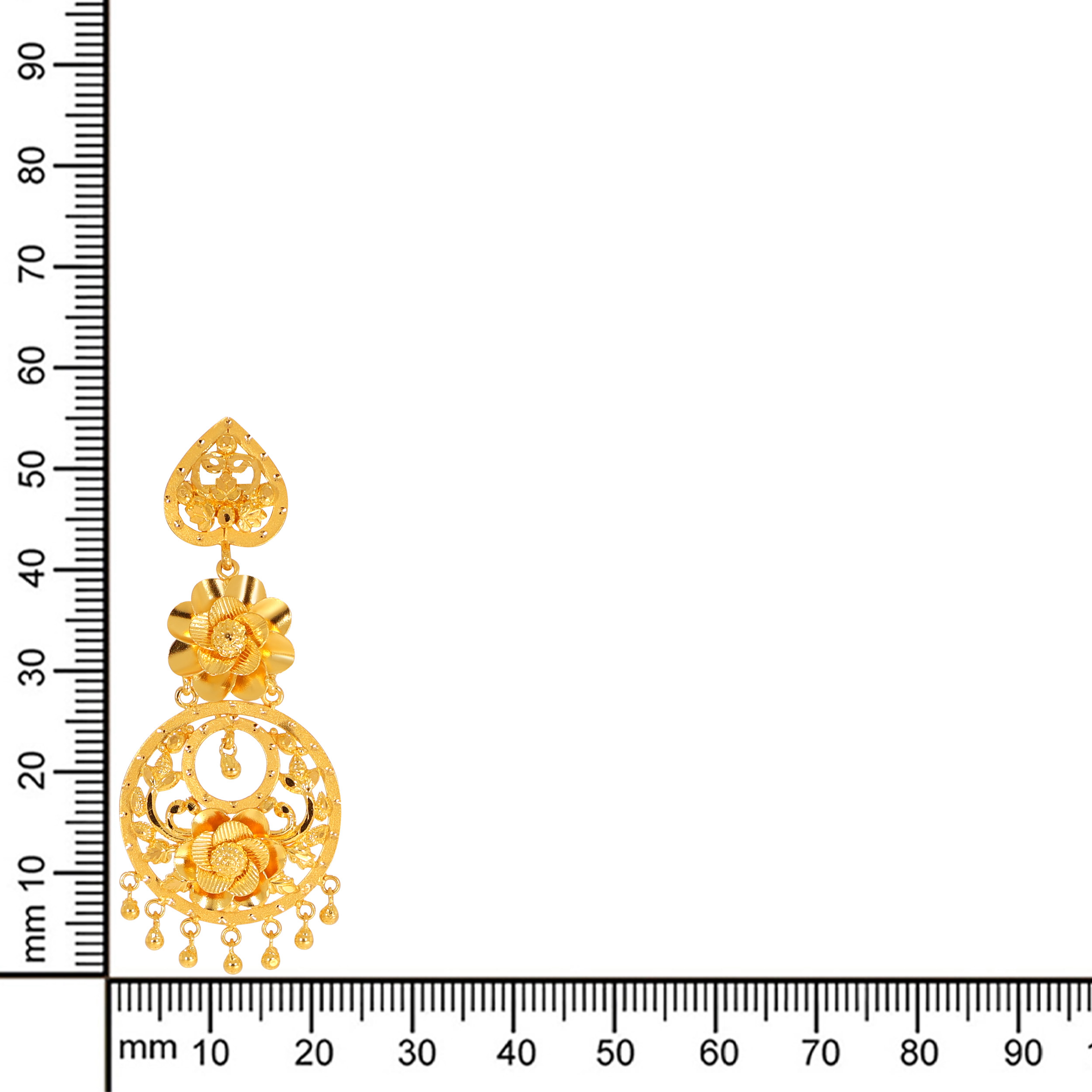 Eternal Bliss Gold Chandbali Earrings - Senco Gold and Diamonds