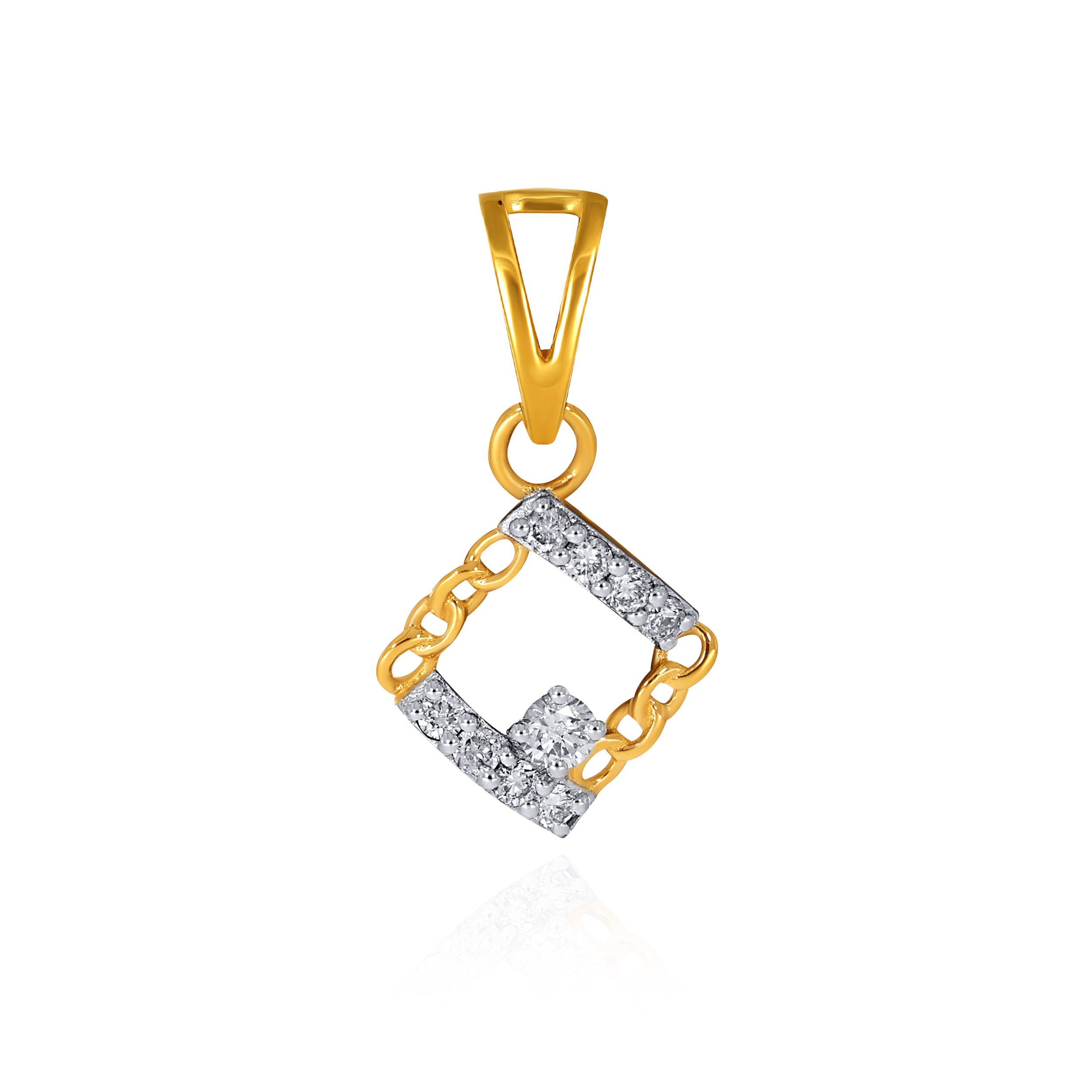 Modern Square Diamond Pendant - Senco Gold and Diamonds