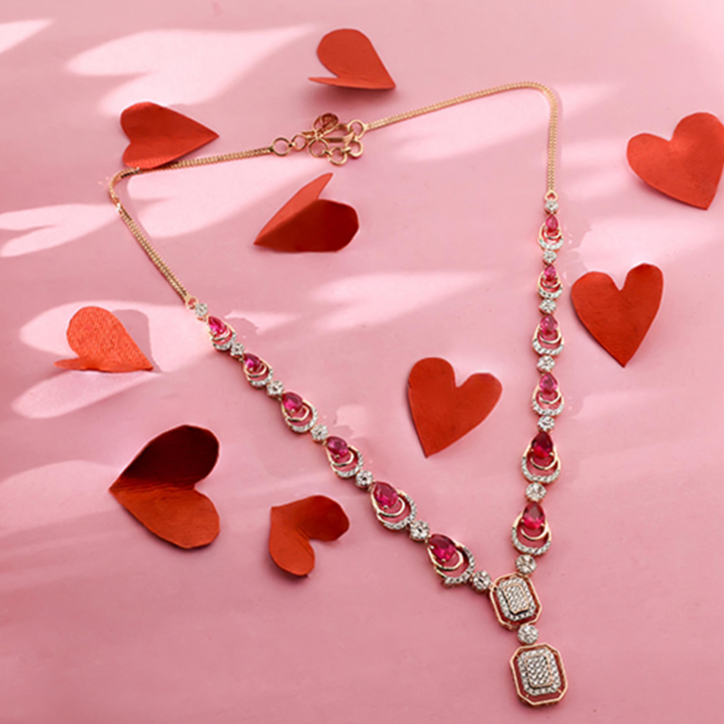 Rosy Droplet Diamond Necklace - Senco Gold and Diamonds