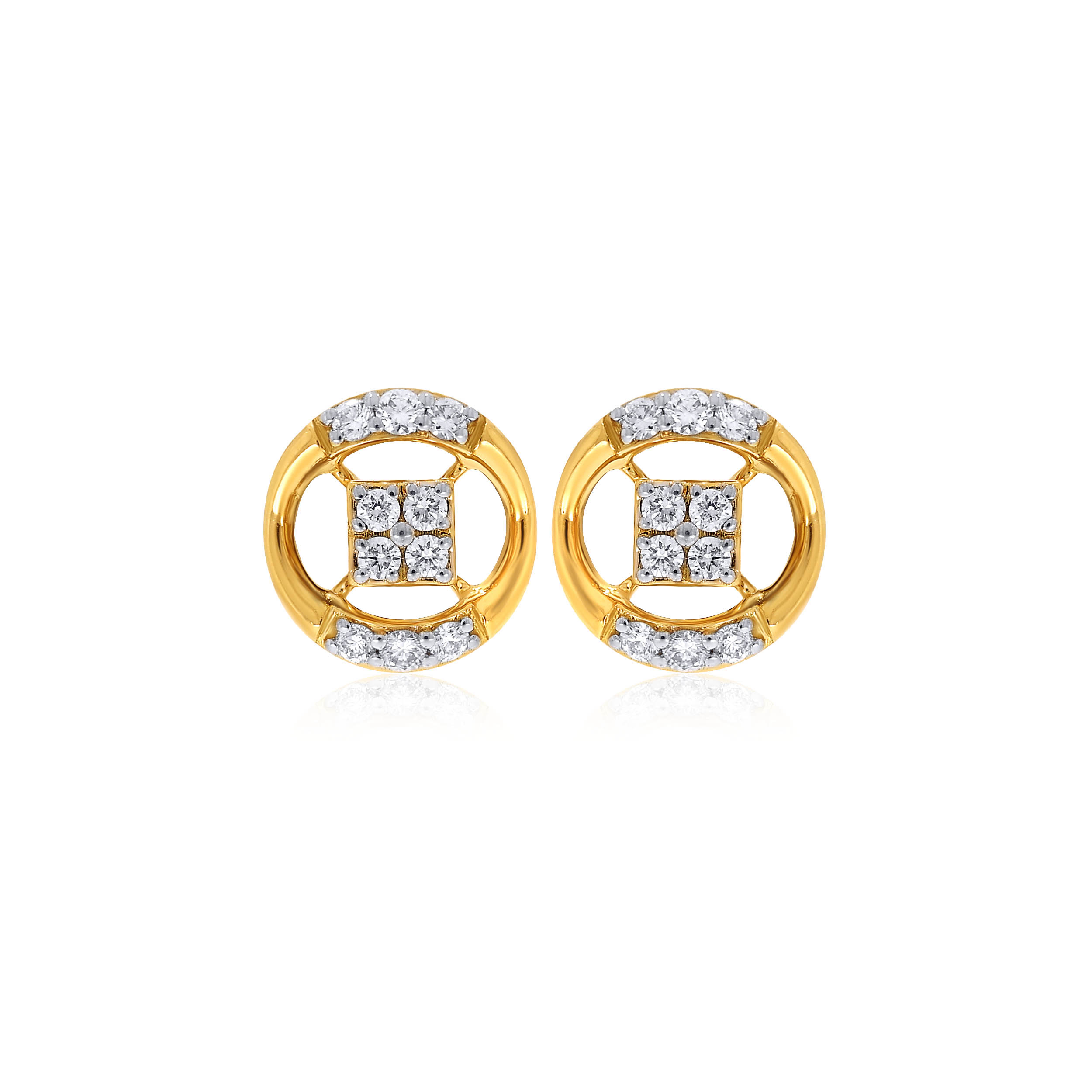 Classy Styled Diamond Studs - Senco Gold and Diamonds