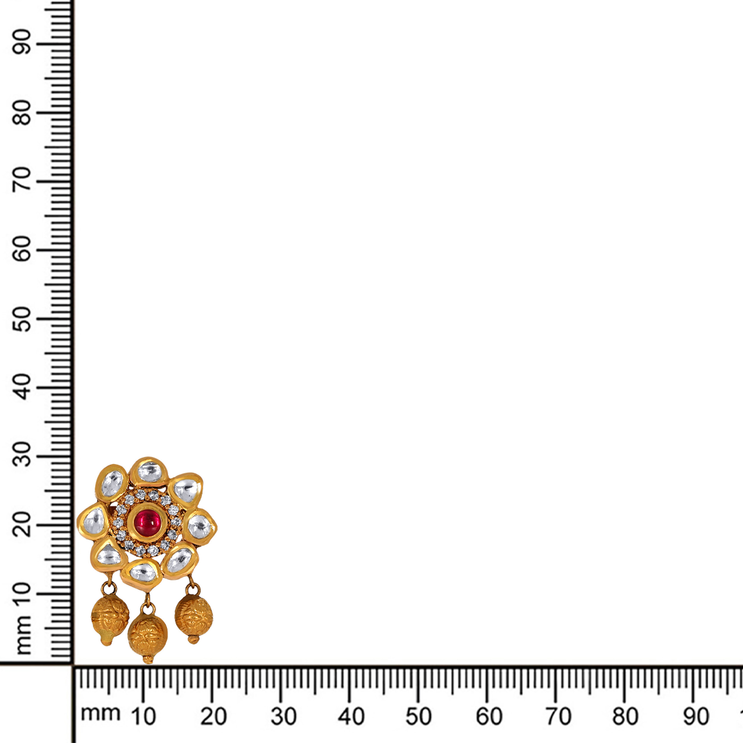 22K Yellow Gold Kundan Drop Earrings-GPGN-D000788478 - Senco Gold and Diamonds