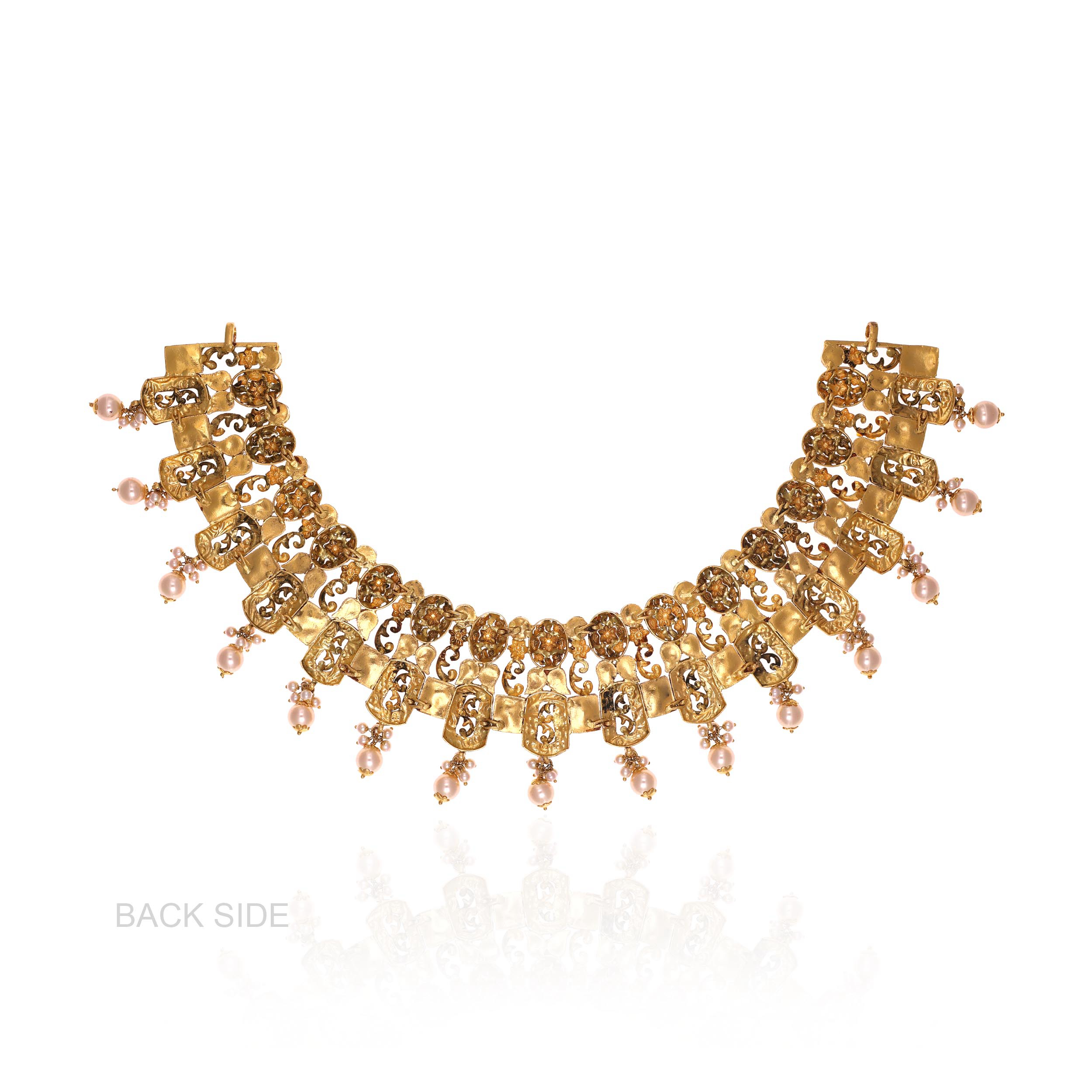 Timeless Antique Gold Kundan Necklace - Senco Gold and Diamonds