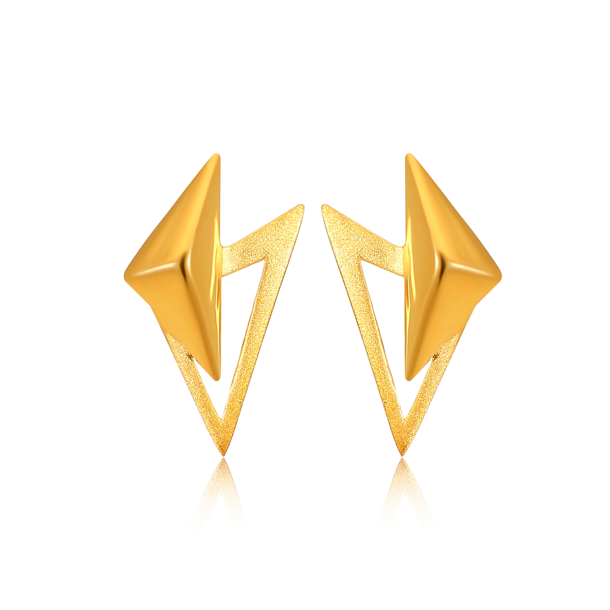 Prismatic Gold Studs - Senco Gold and Diamonds