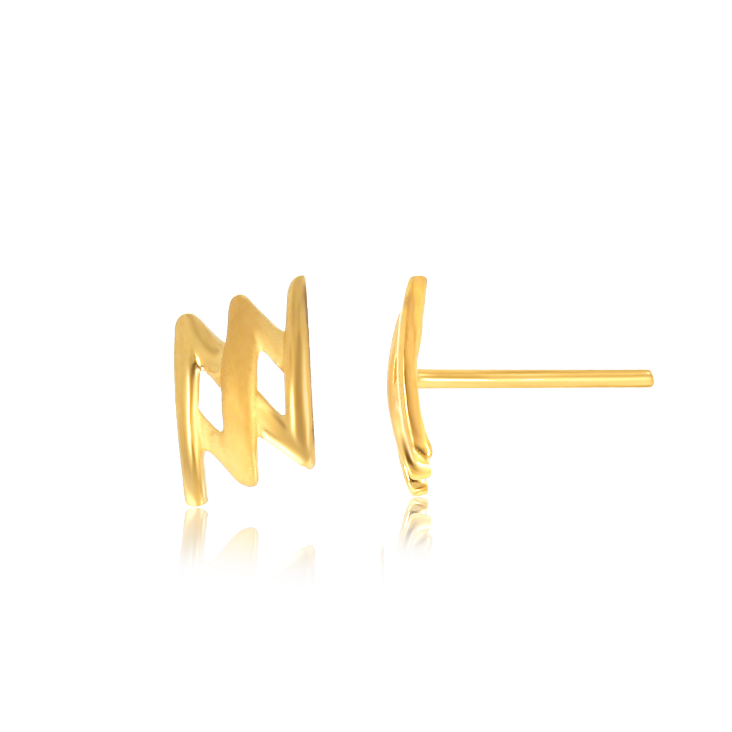 Stylish Thunder Gold Studs - Senco Gold and Diamonds