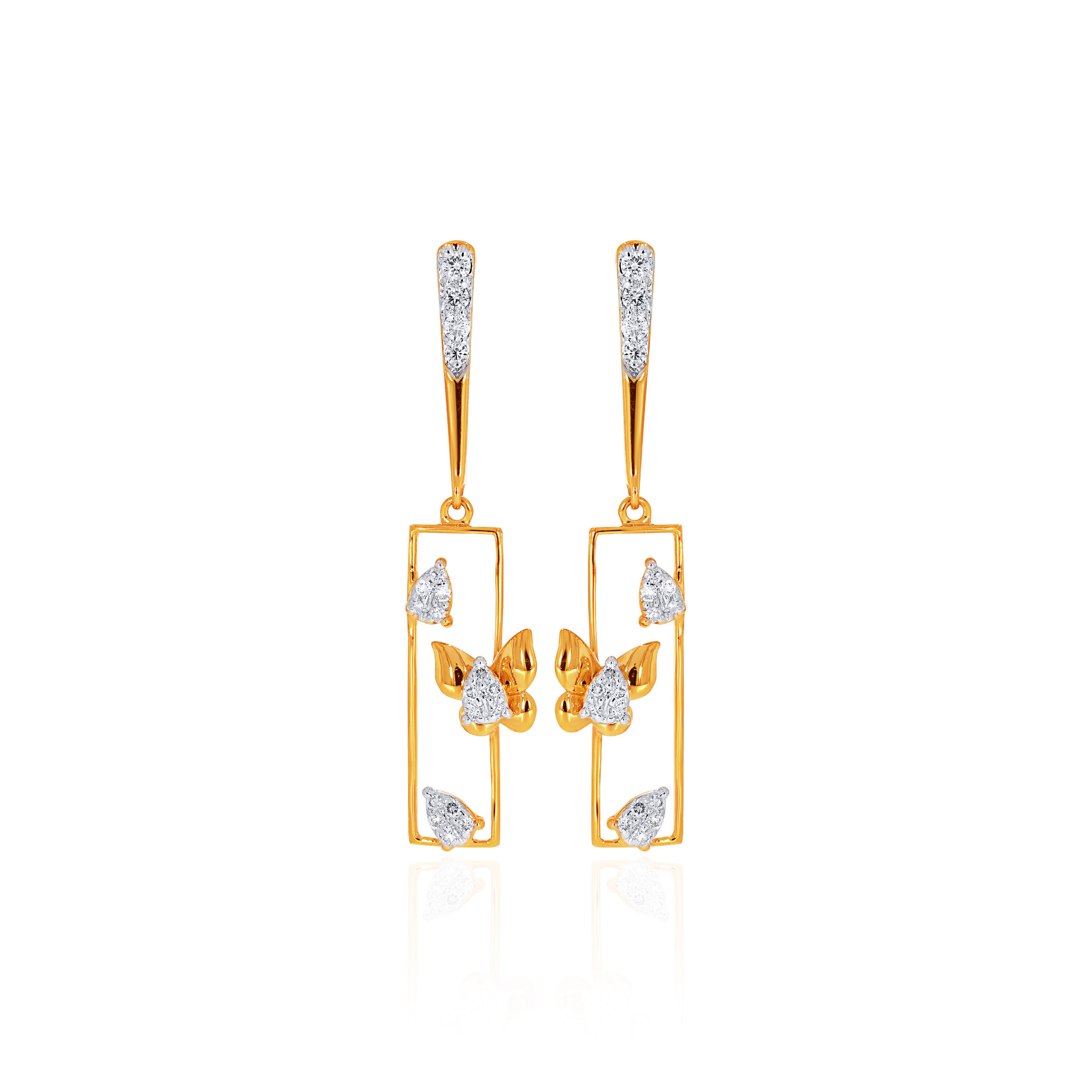 Whispering Wings Diamond Drop Earrings - Senco Gold and Diamonds