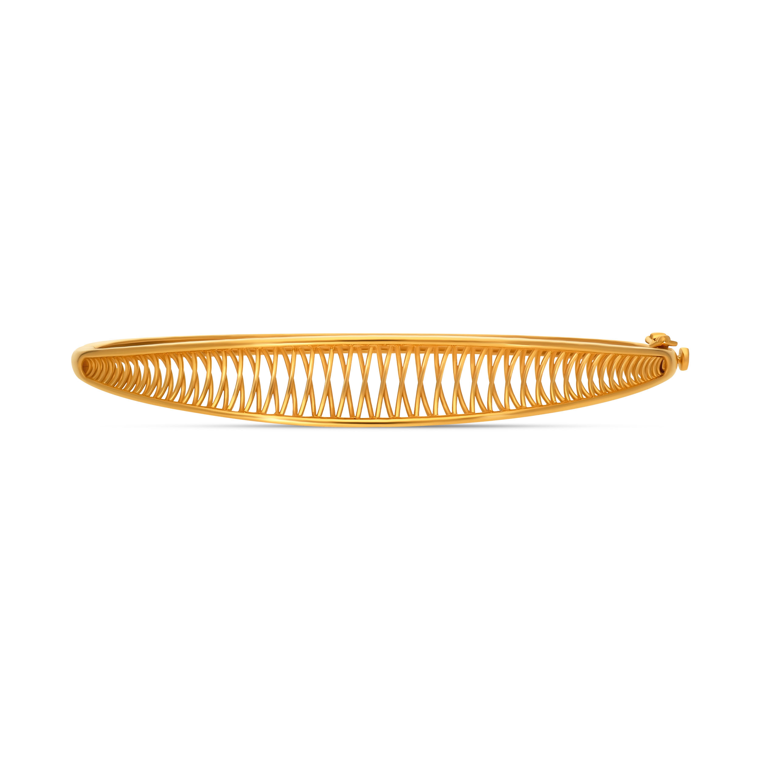 Lattice Glint Gold Chur Bangle - Senco Gold and Diamonds