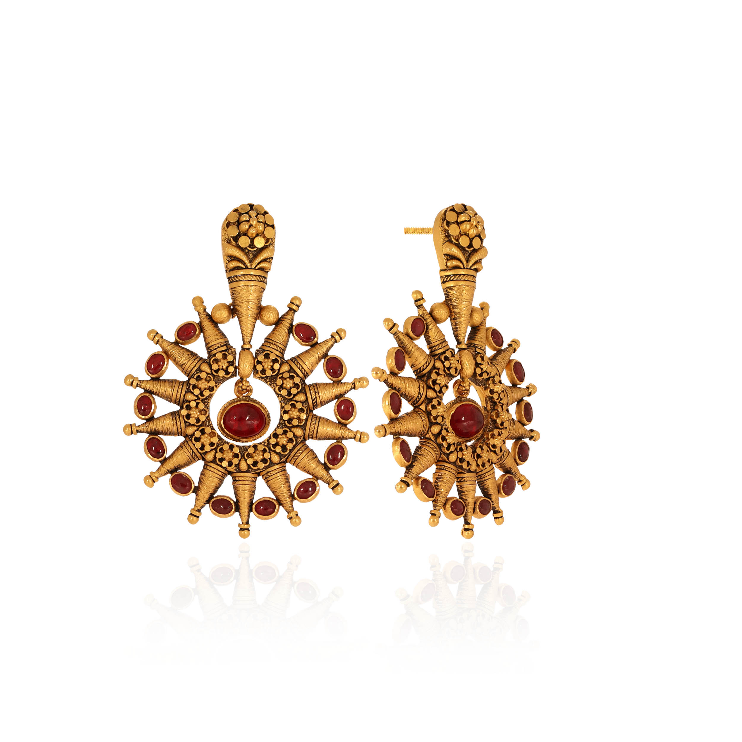 Rustic Tribal Gold Earrings - Senco Gold and Diamonds