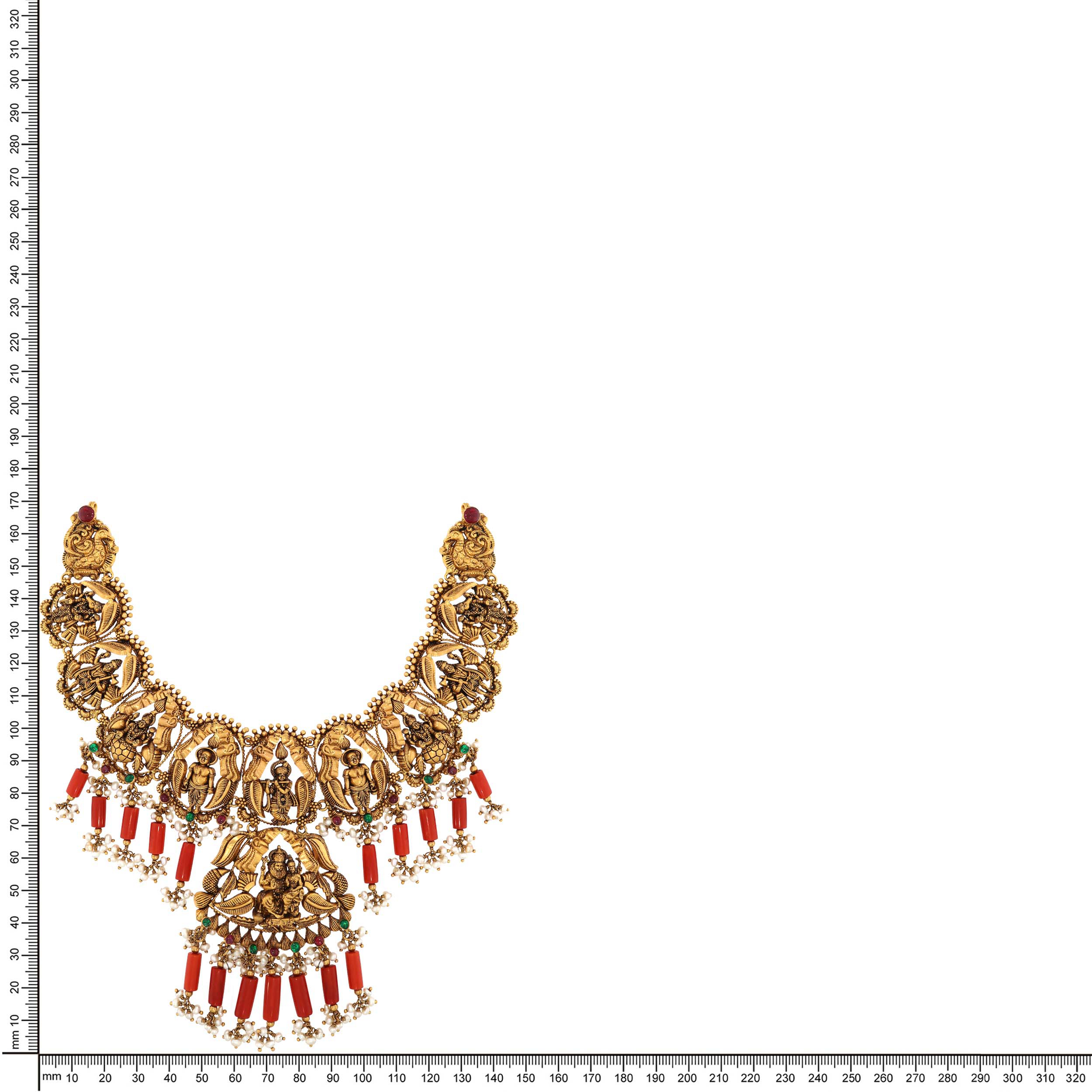 Blessed Vishnu Antique Gold Necklace - Senco Gold and Diamonds