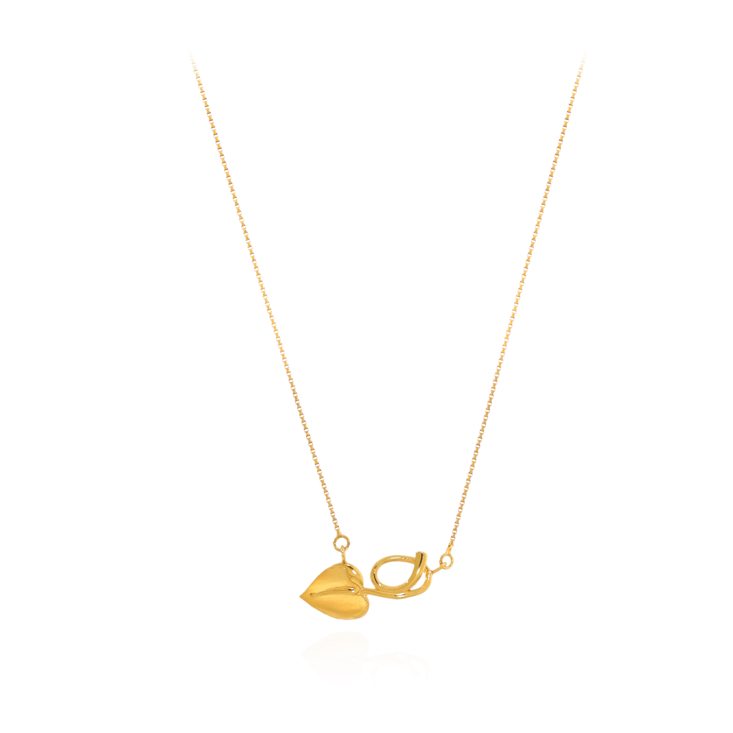 Leaf Glow Gold Chain Pendant - Senco Gold and Diamonds