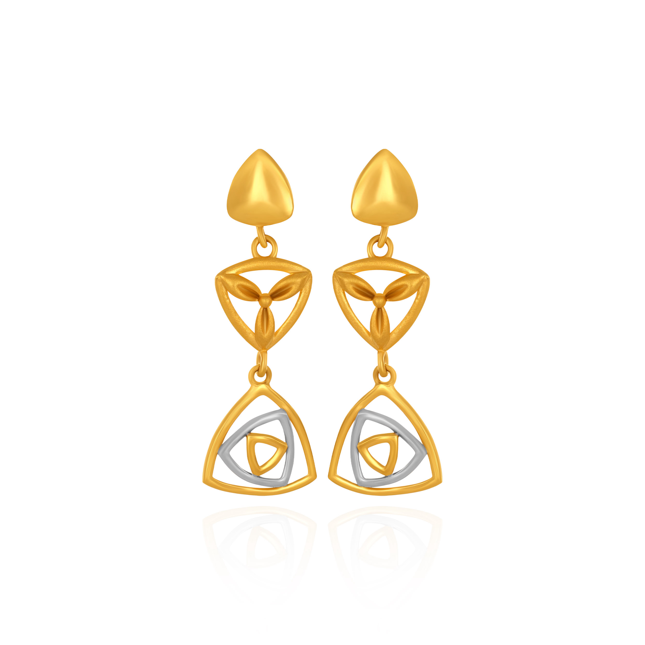Artistic Motif Gold Earrings - Senco Gold and Diamonds