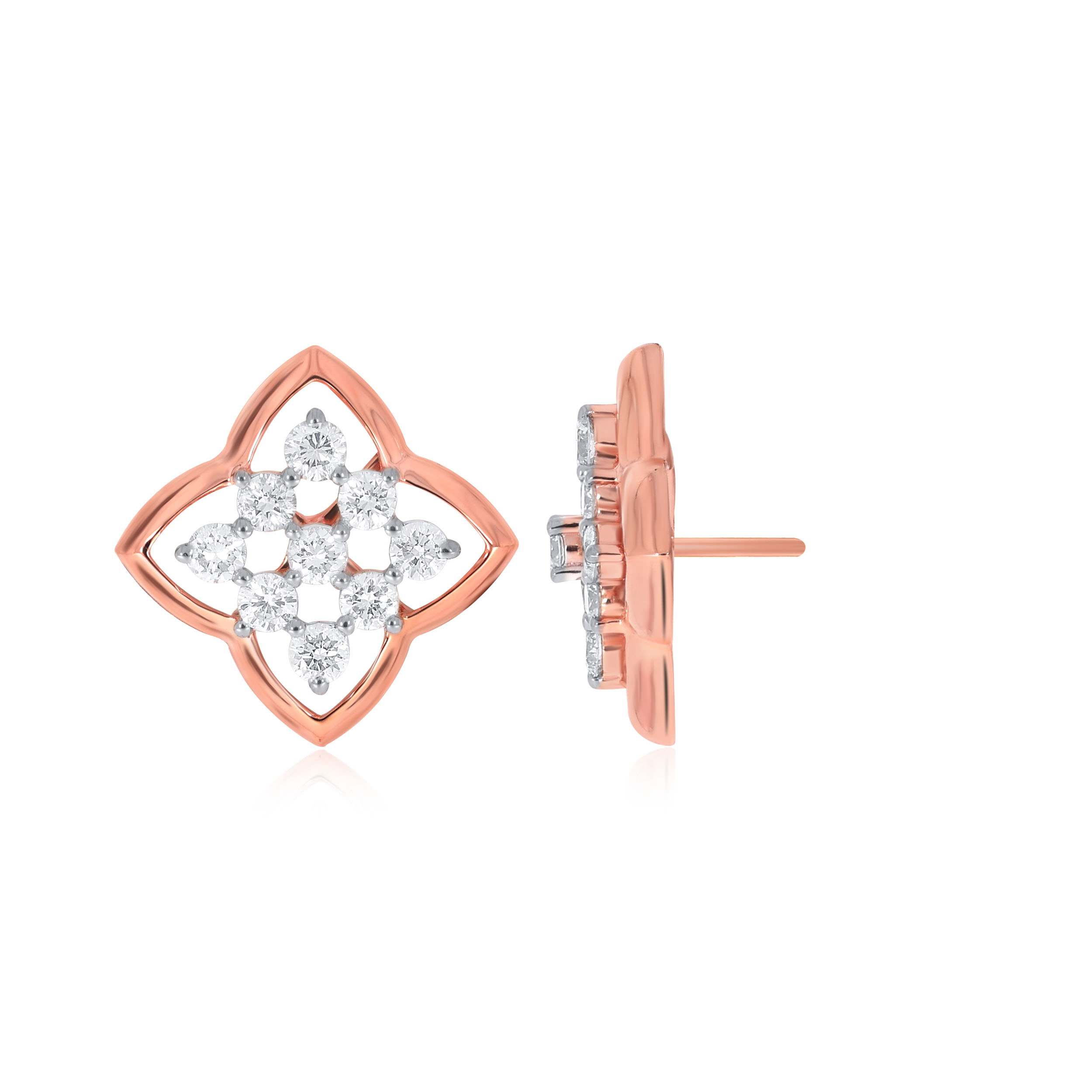 Rosy Blossom Diamond Studs - Senco Gold and Diamonds