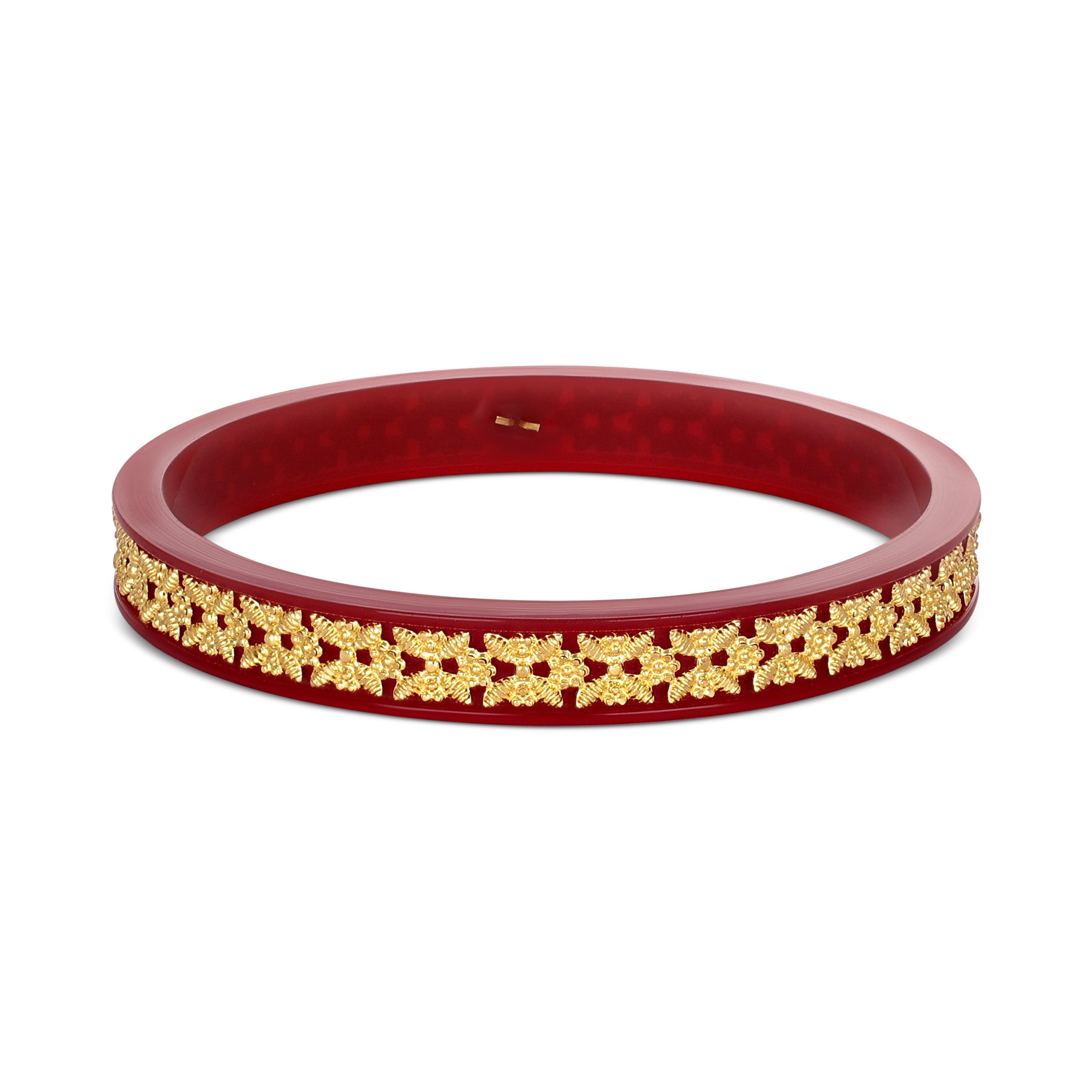 Royal Red Heritage Gold Pola Bangle - Senco Gold and Diamonds