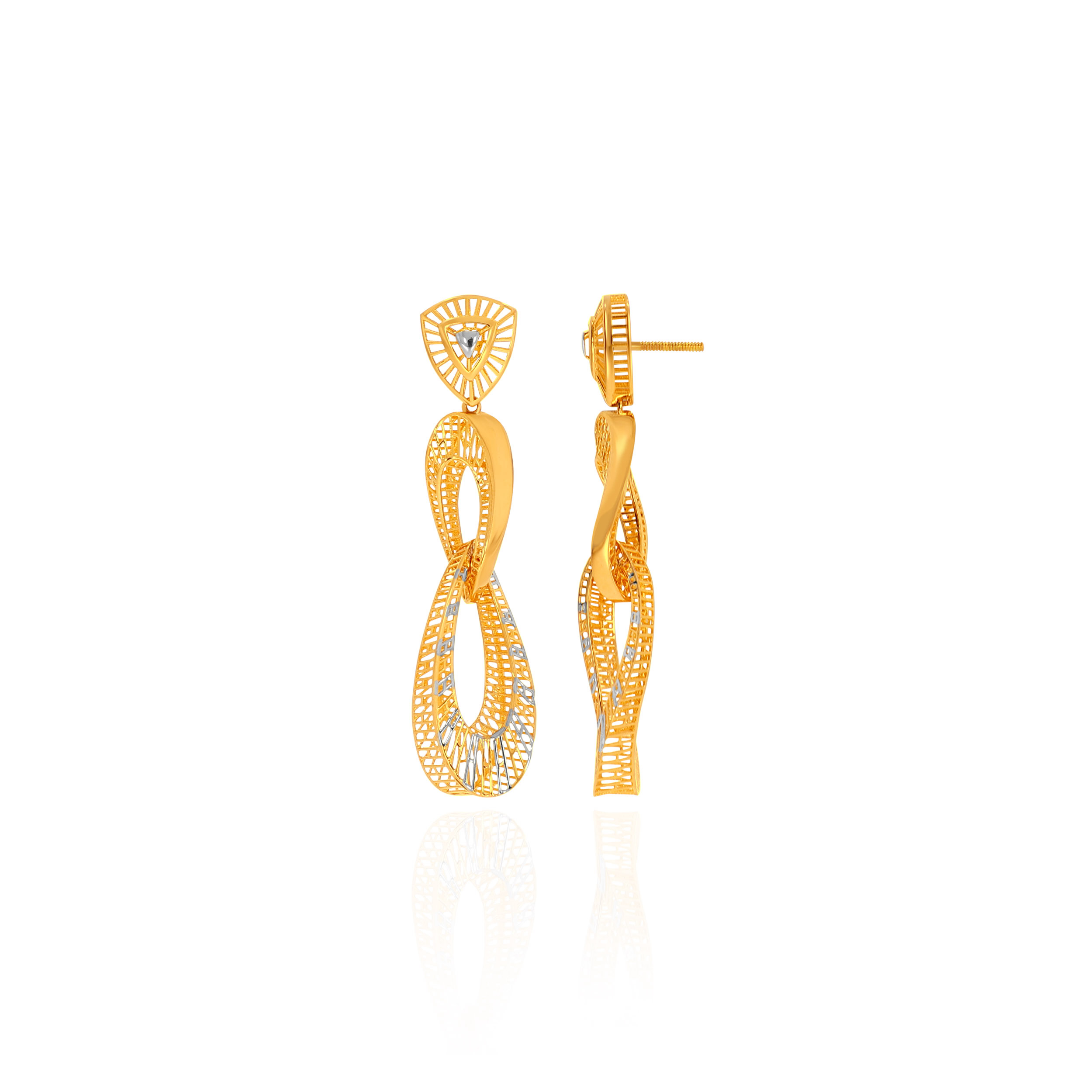 Elan Loop Linked Gold Earrings - Senco Gold and Diamonds